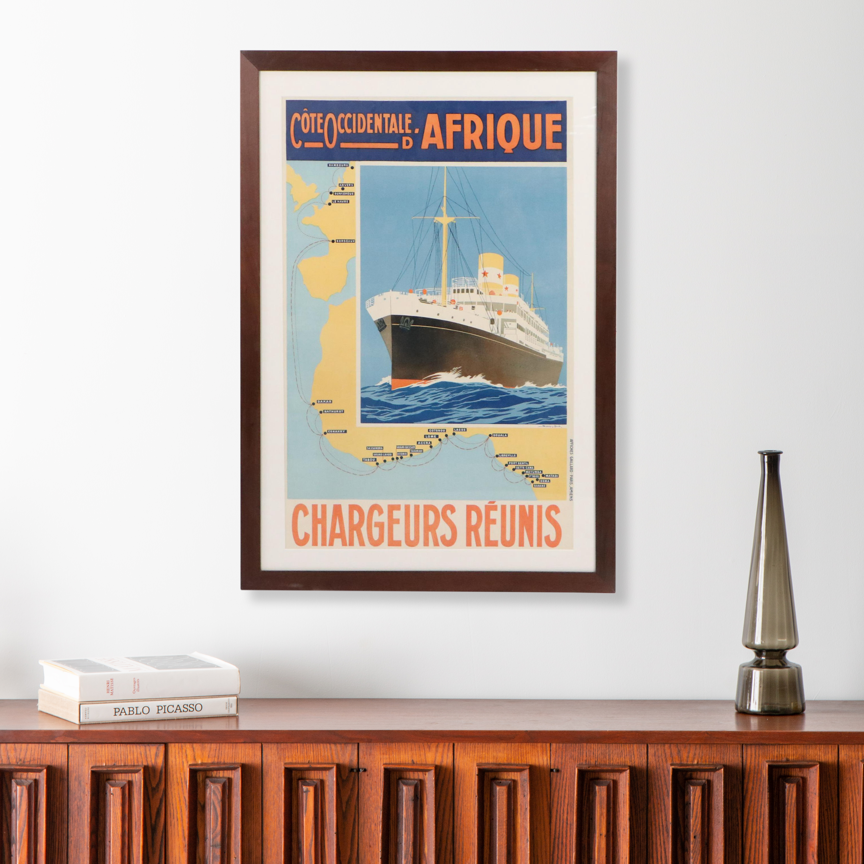 Chargeurs Réunis Advertisement Color Lithograph Poster After Georges Taboureau