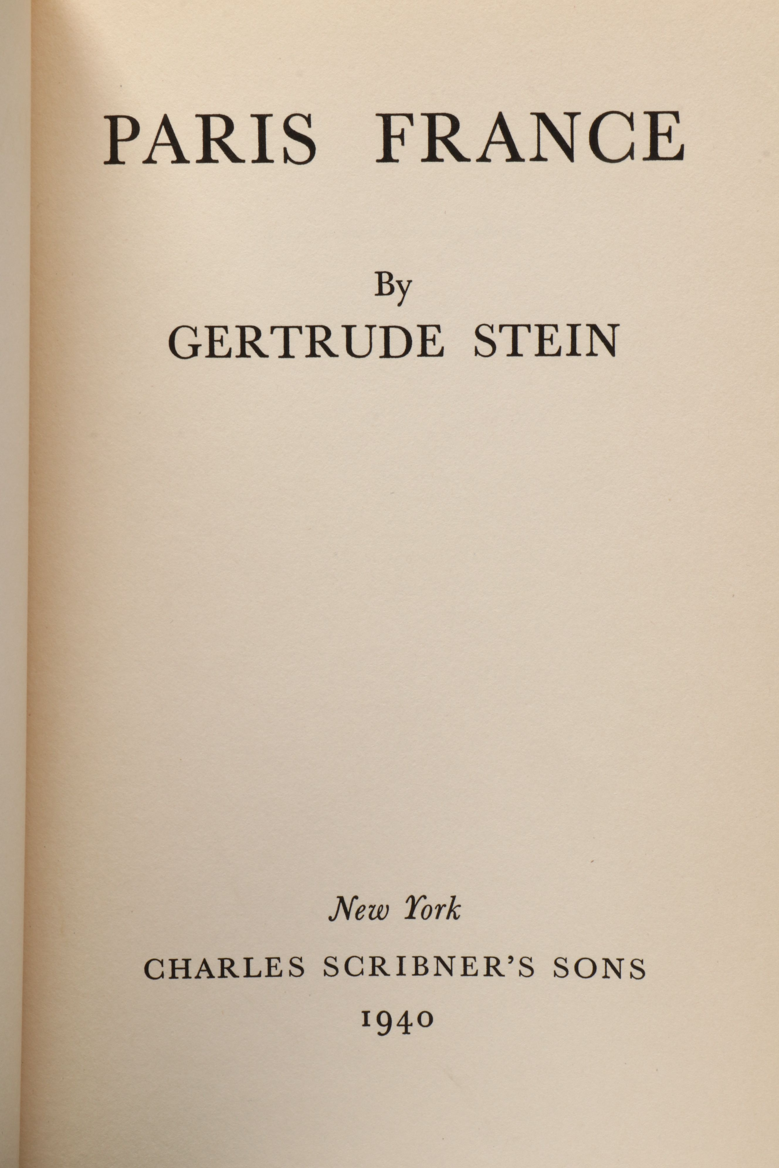 First Printing "Paris France" by Gertrude Stein, 1940