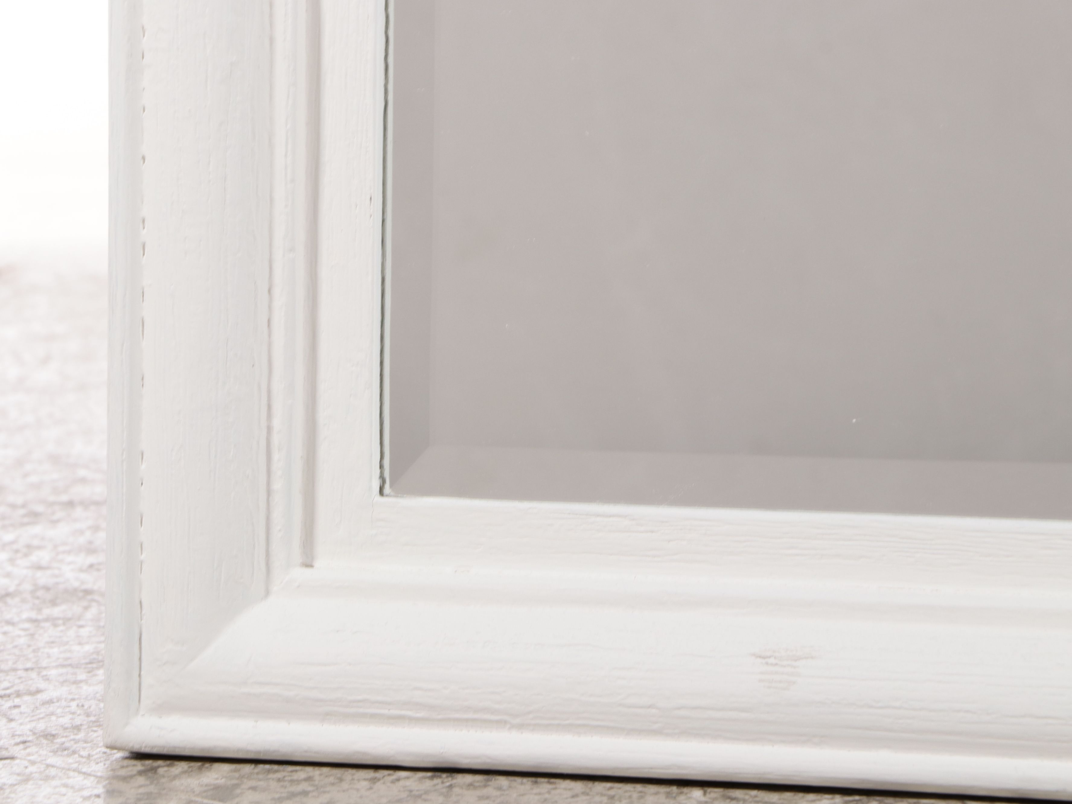 French Style White Wooden Arch Frame Floor Length Mirror