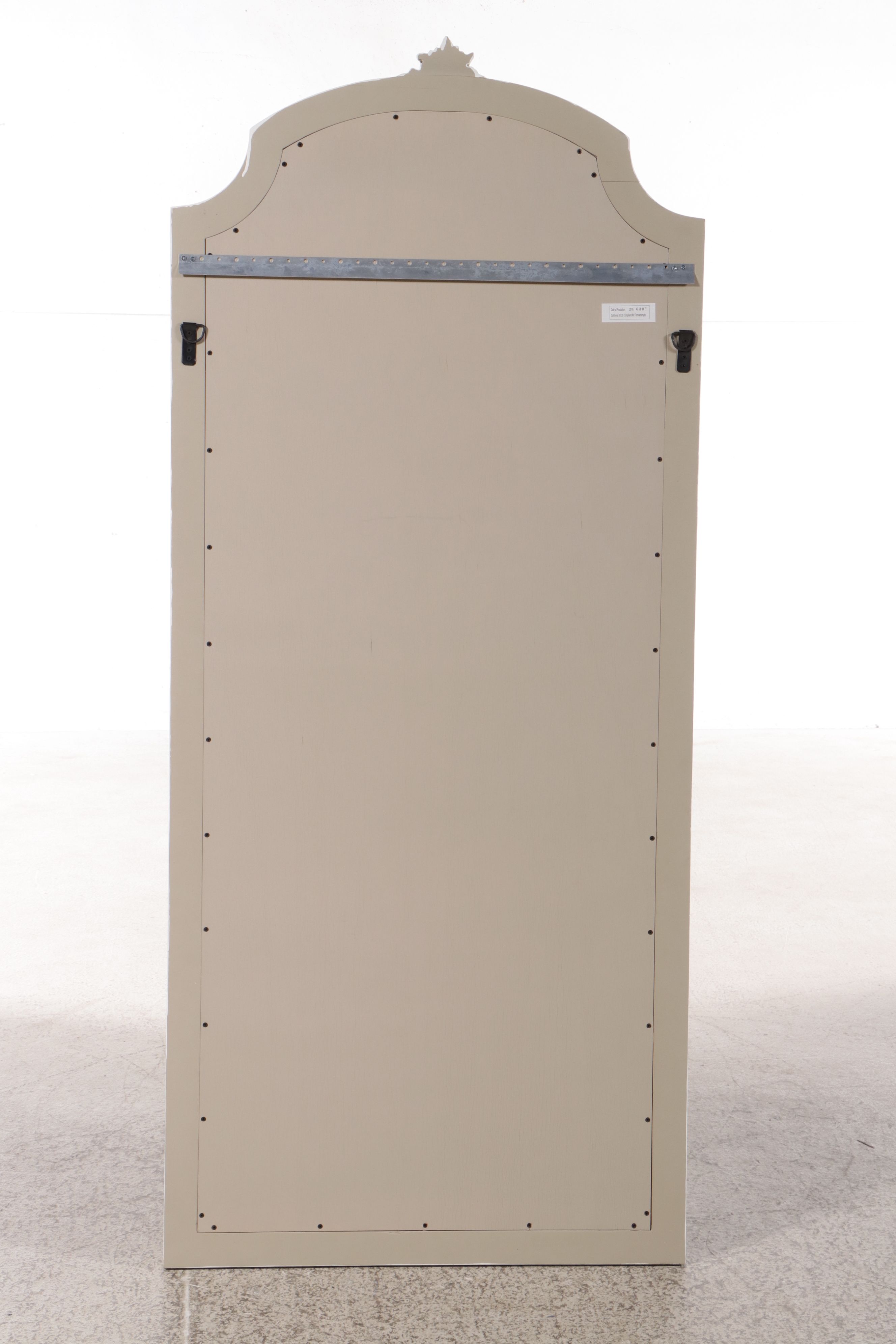 French Style White Wooden Arch Frame Floor Length Mirror