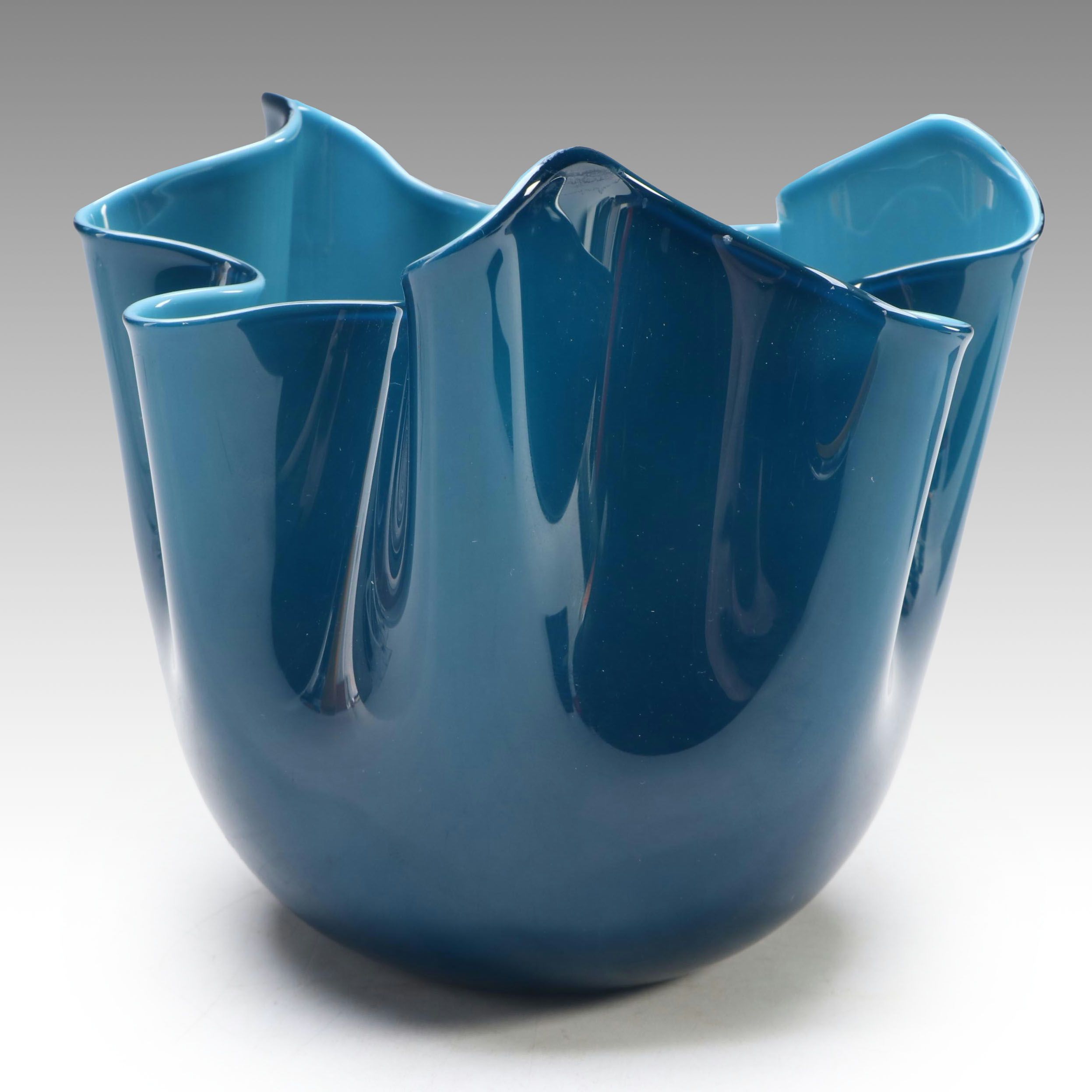 Fulvio Bianconi for Venini Opalino Fazzoletto Glass Vessel, 2016