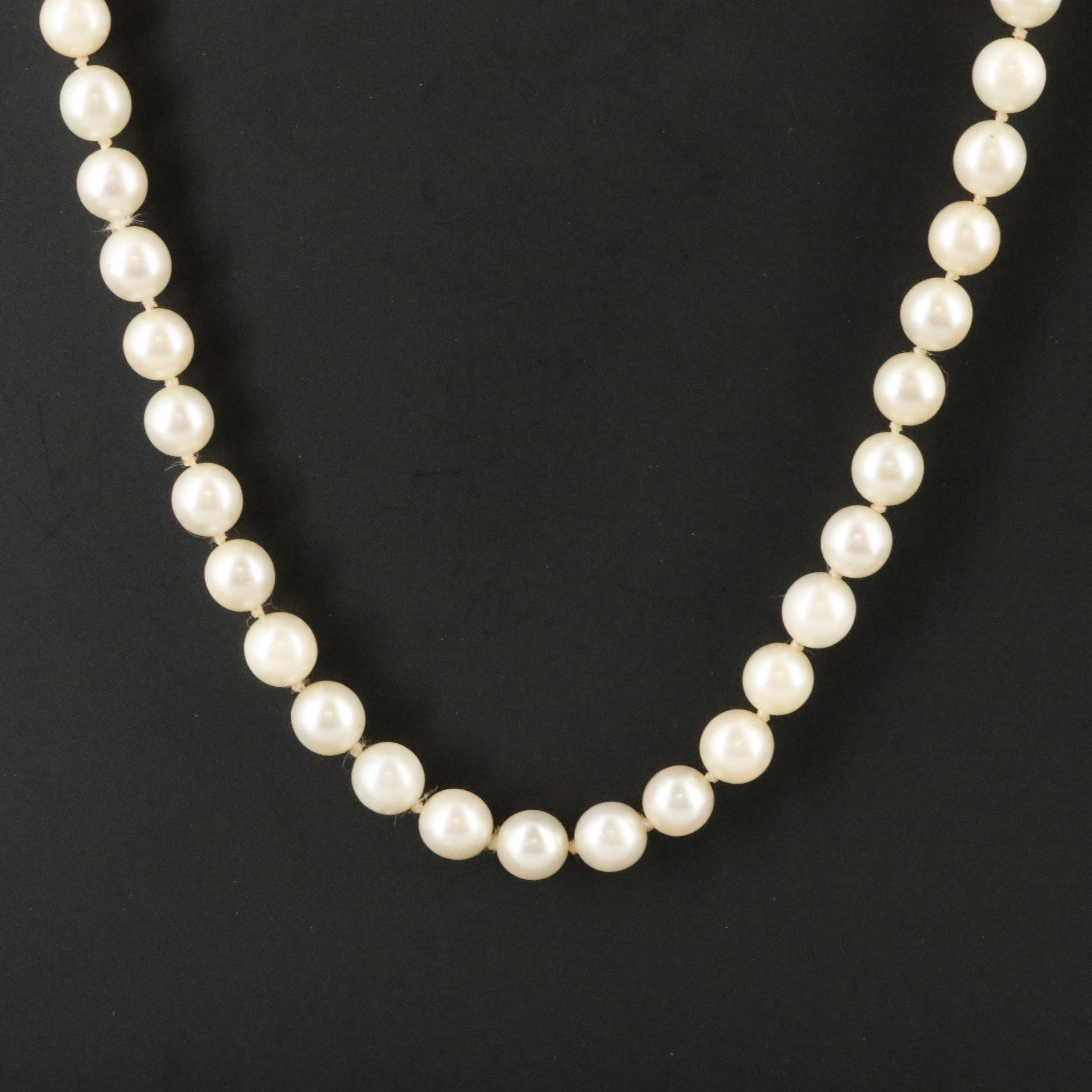 Pearl Necklace with 14K Flower Clasp