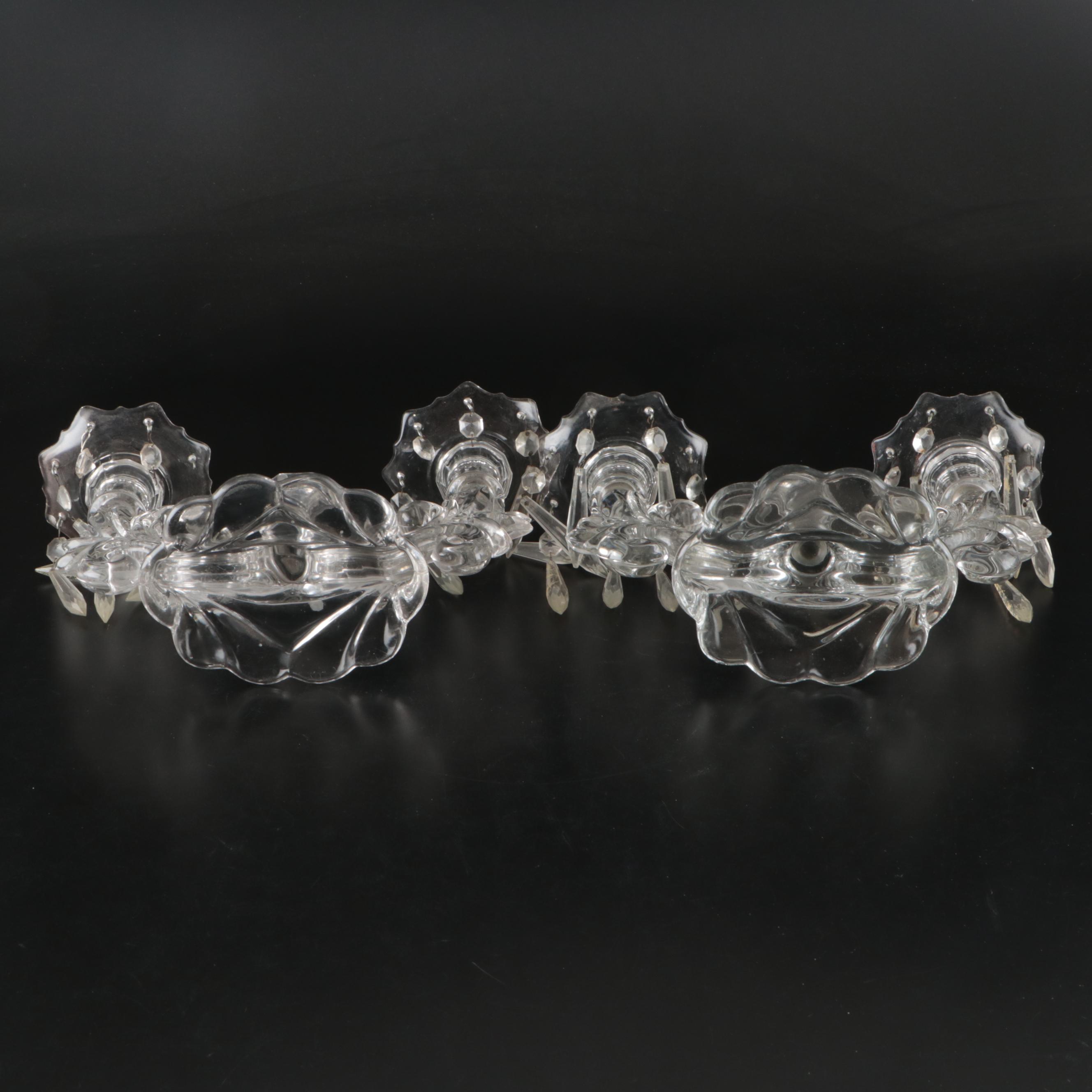 Hawkes Sterling Base and Prism Pendants with Cambridge Glass Candelabra