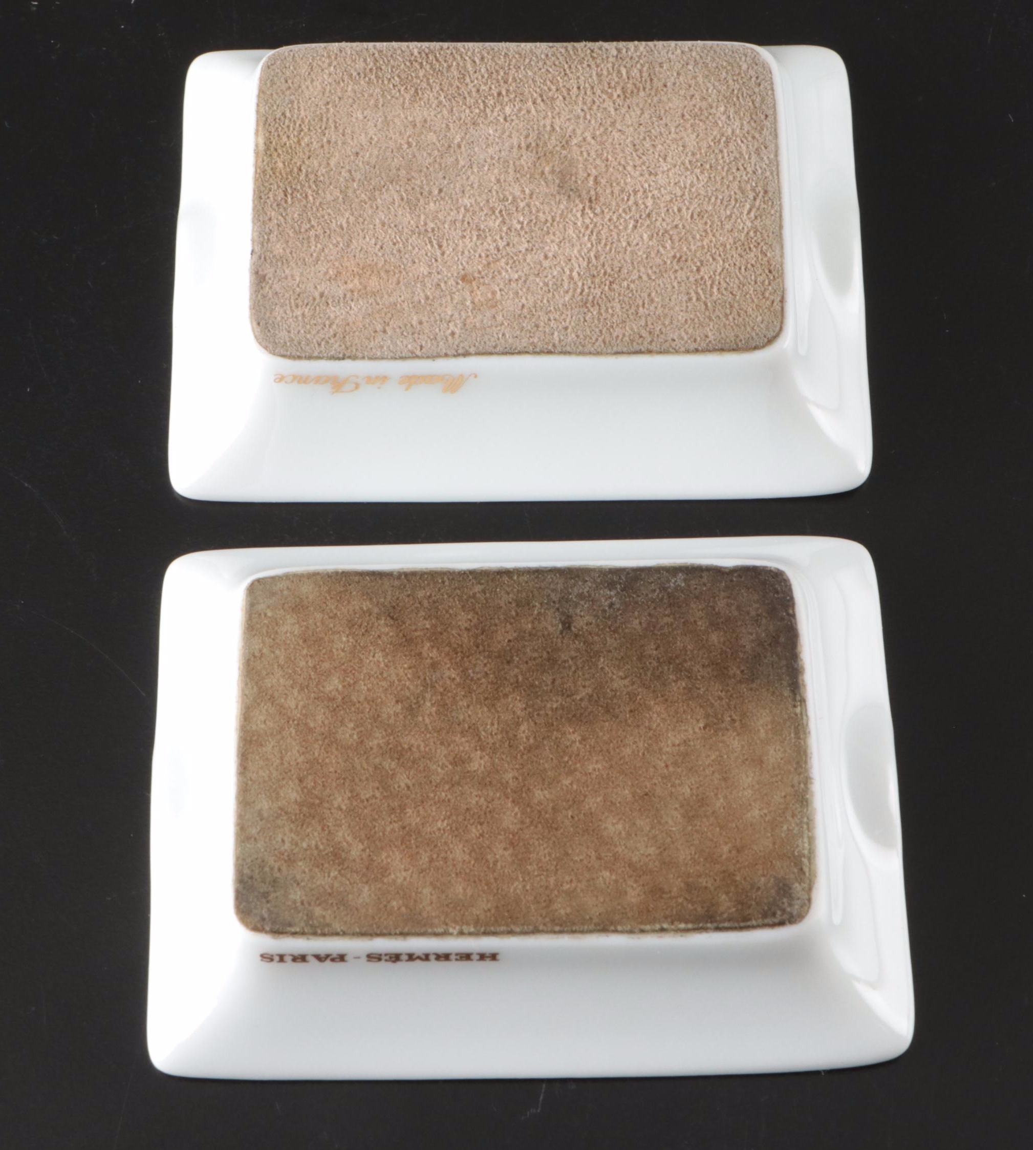 Hermès Porcelain Sailing Ship Ashtrays