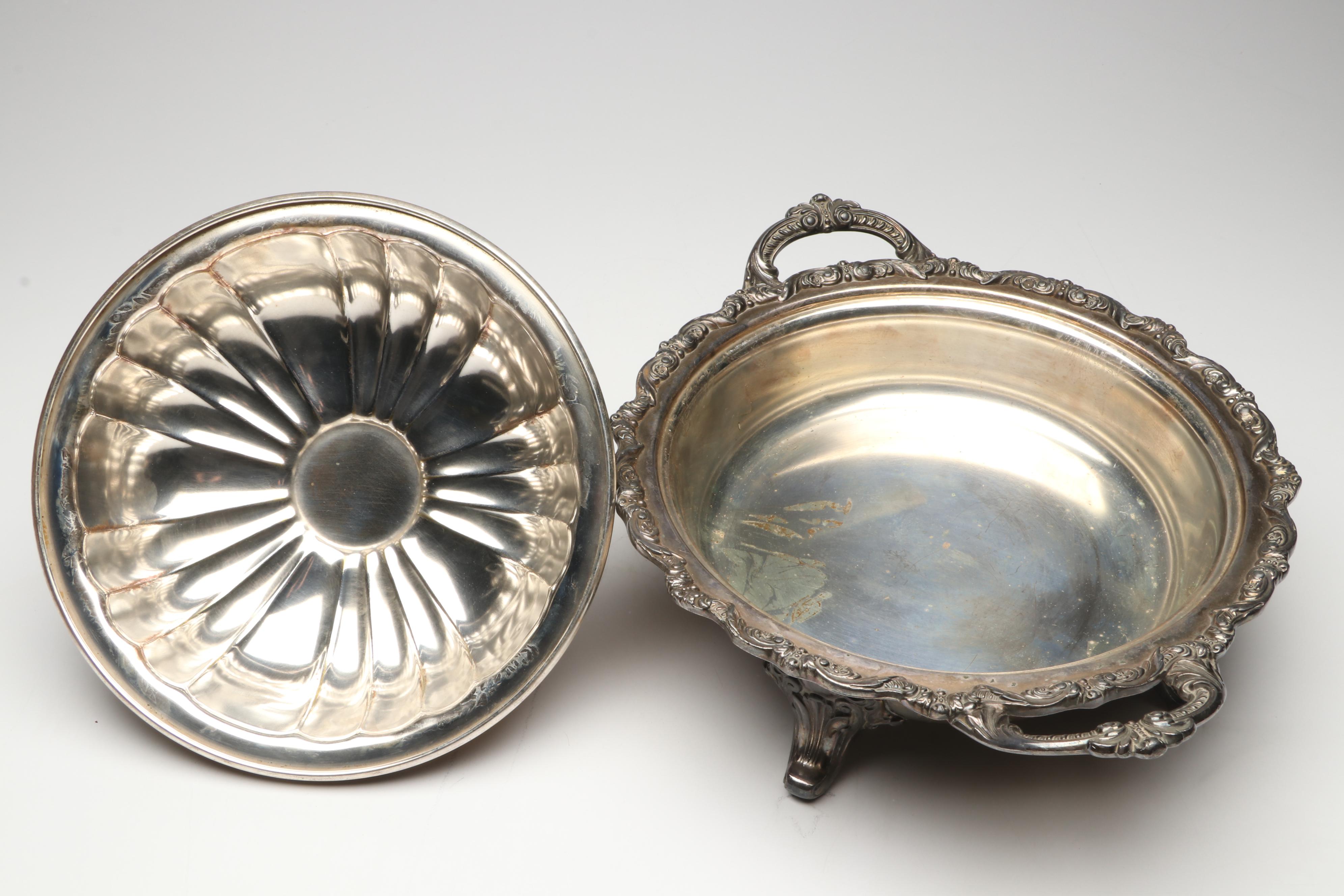 Wilcox Silver Plate Tilting Water Pitcher and Goblet with Other Tableware