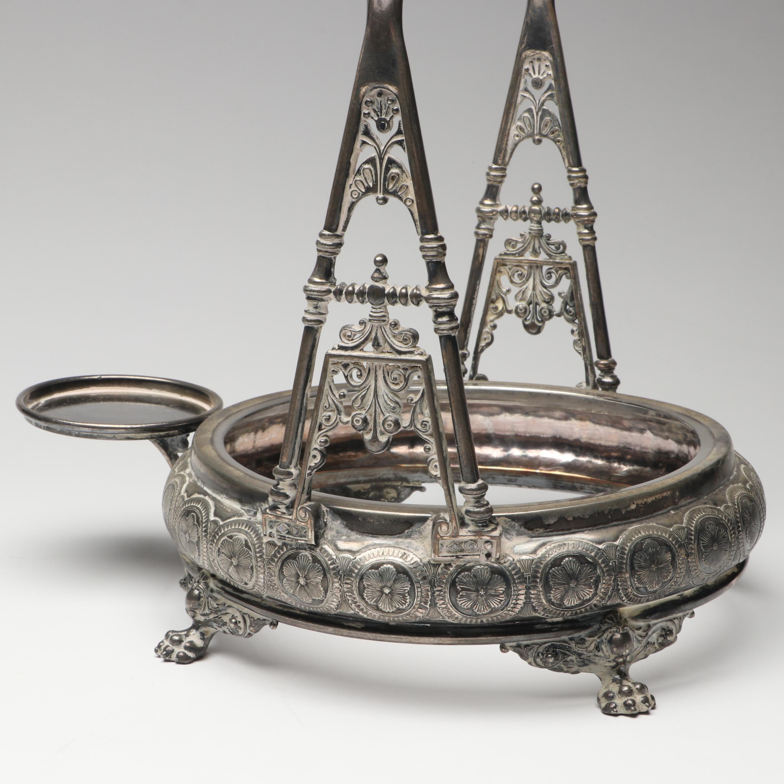 Wilcox Silver Plate Tilting Water Pitcher and Goblet with Other Tableware