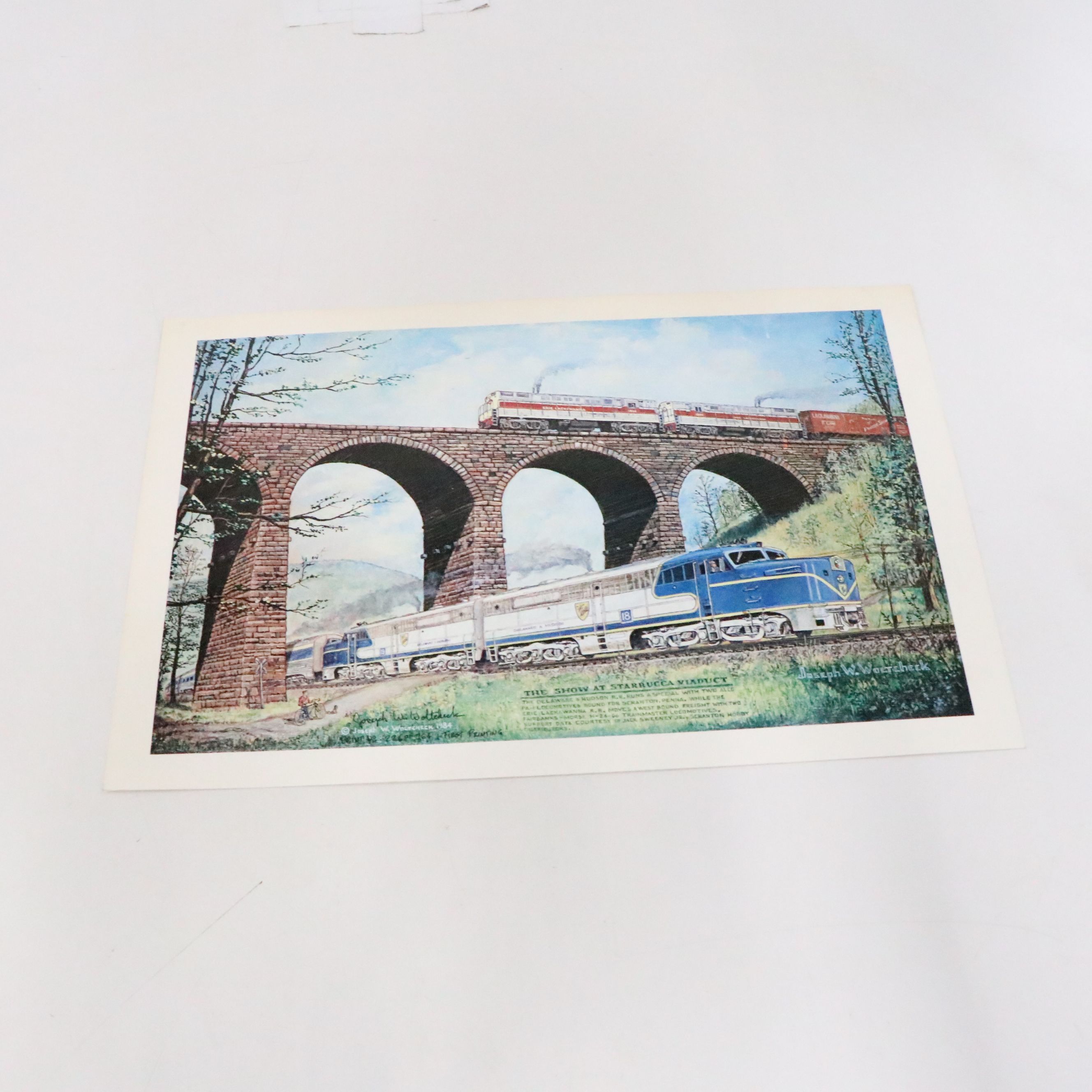 Richard Sparks Signed "Wartime Fast Freighter" with Other Train Art Prints