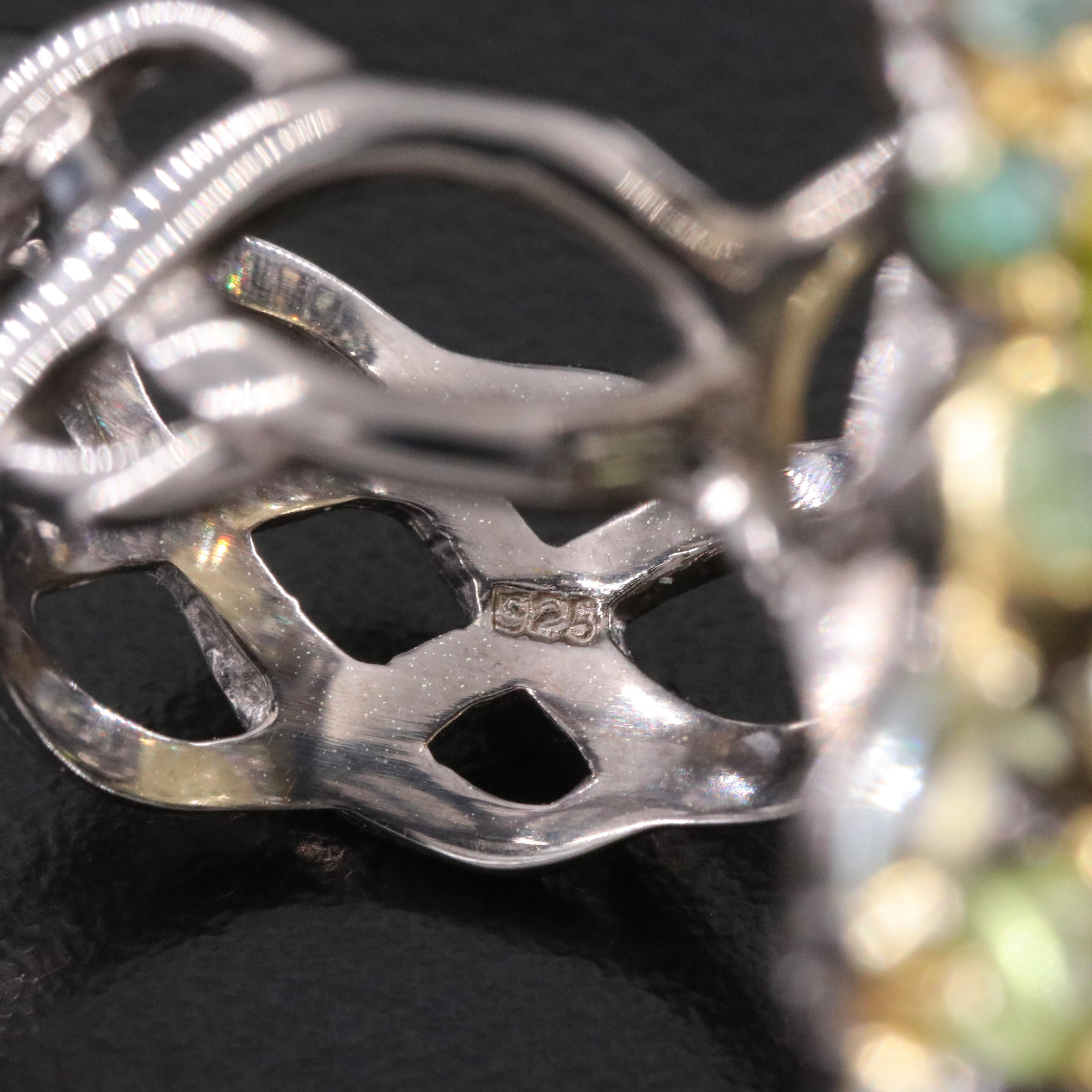 Sterling Citrine and Gemstone Ring