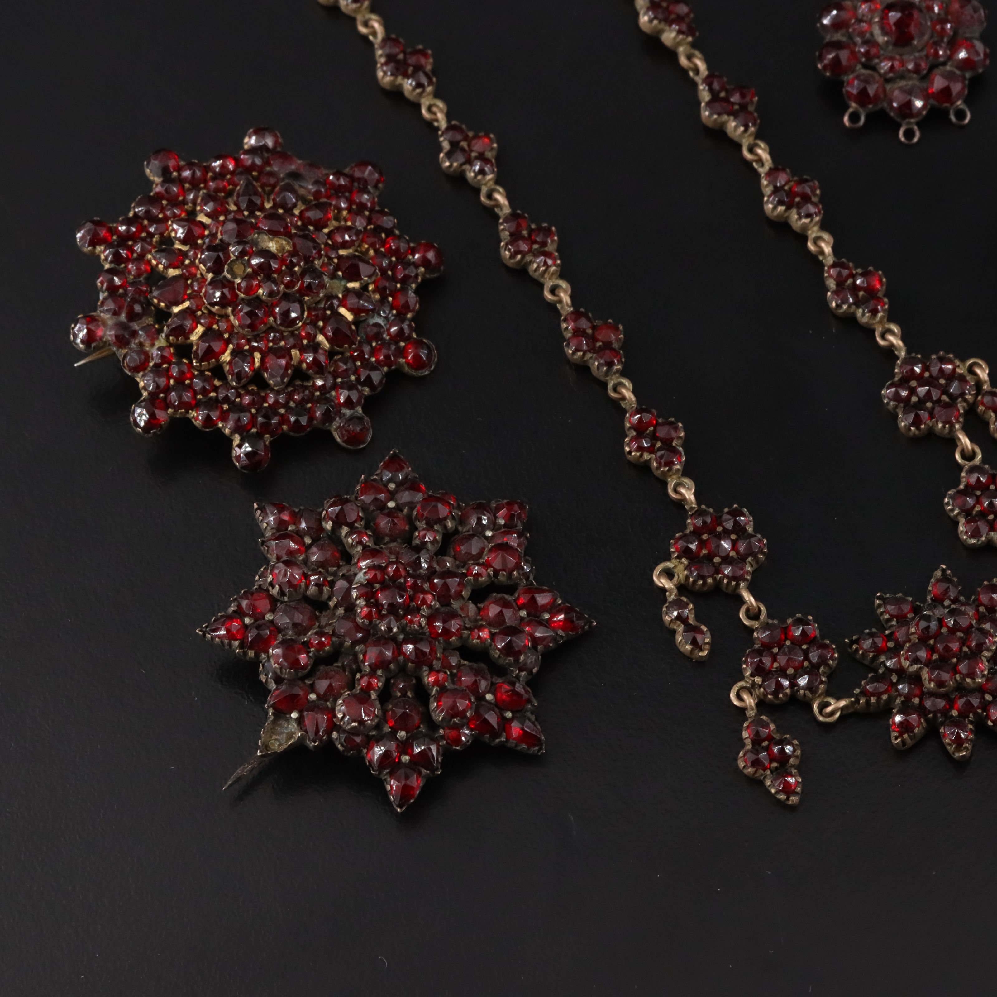 Antique and Vintage Garnet Jewelry Collection Including Victorian