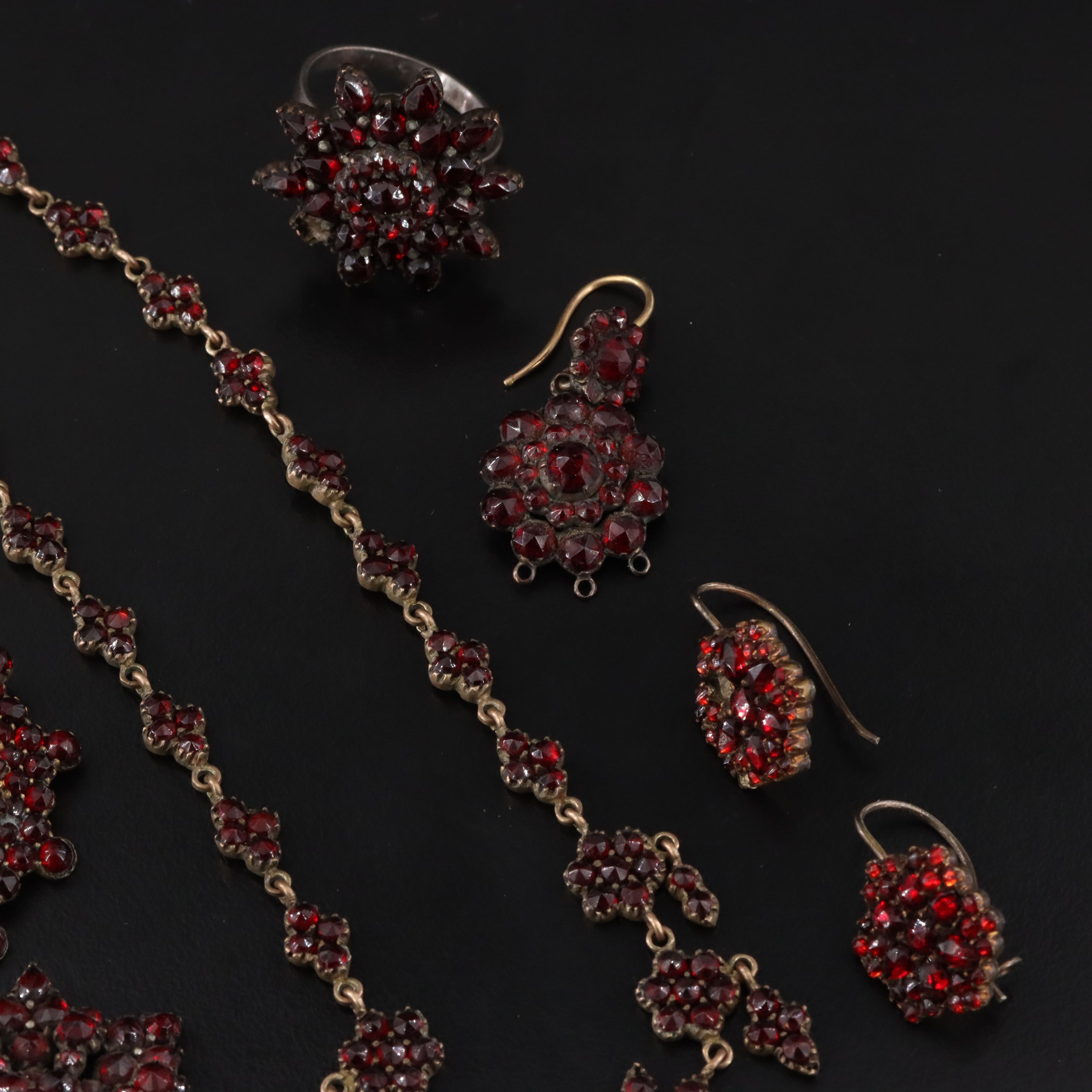 Antique and Vintage Garnet Jewelry Collection Including Victorian