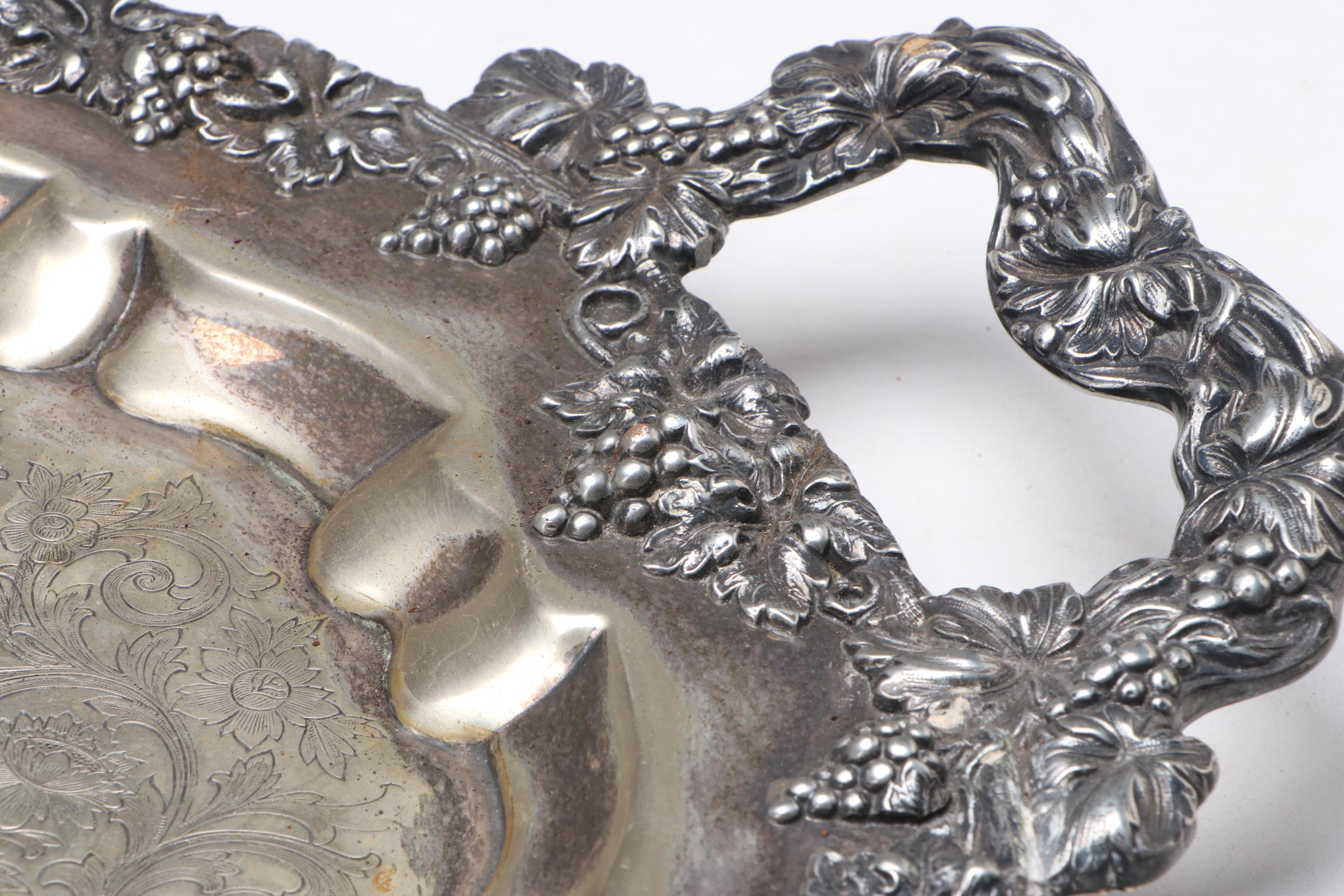 Wilcox Silver Plate Tilting Water Pitcher with Other Tray and Table Accessories