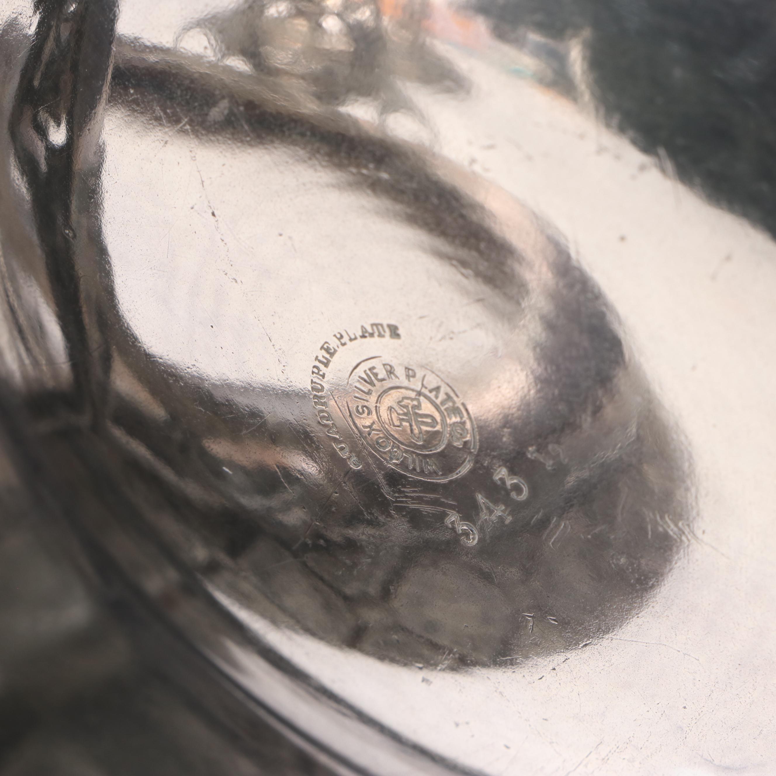 Wilcox Silver Plate Tilting Water Pitcher with Other Tray and Table Accessories