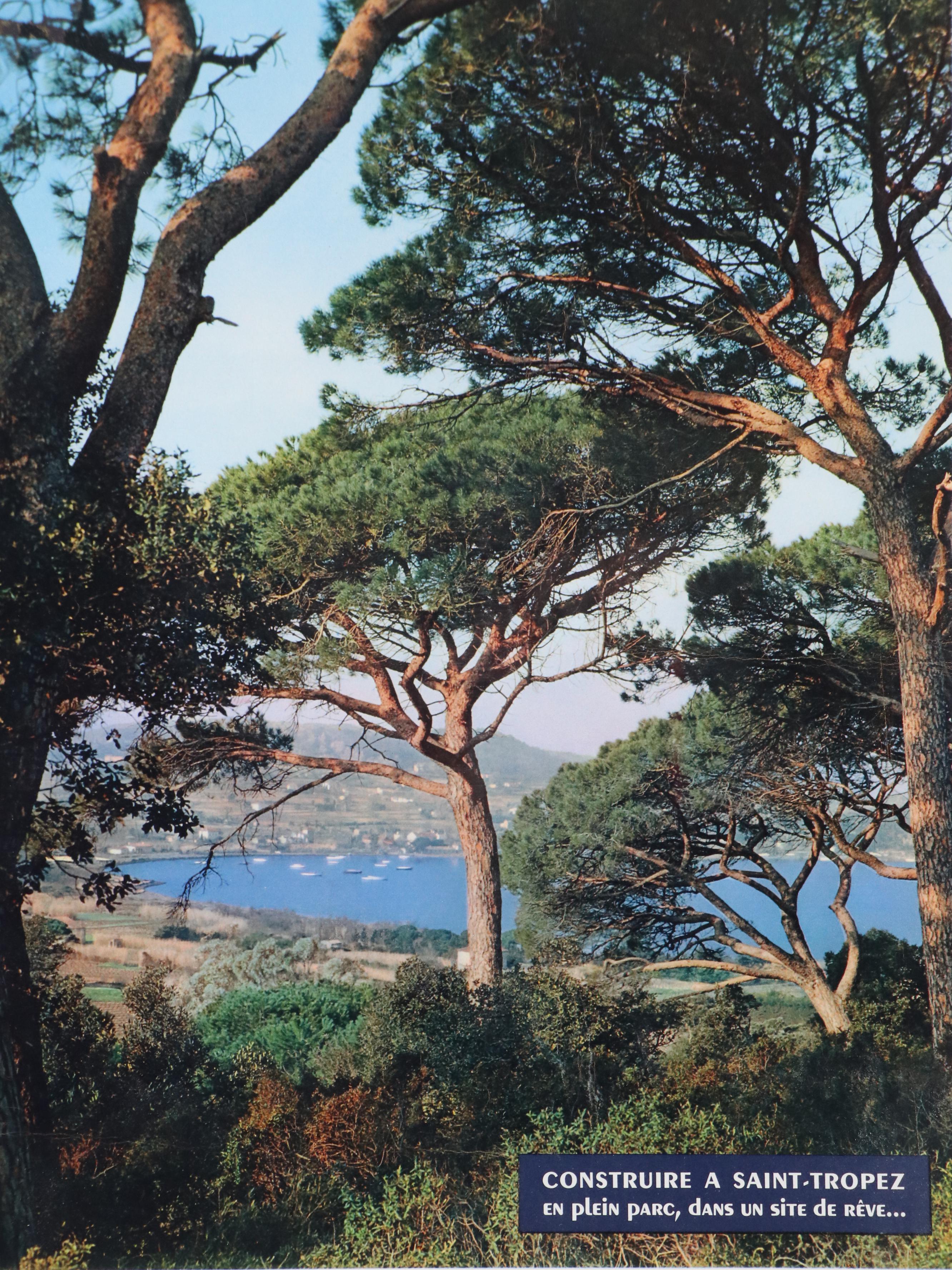 Offset Lithograph Travel Poster "Les Parcs de Saint-Tropez," Mid-20th Century