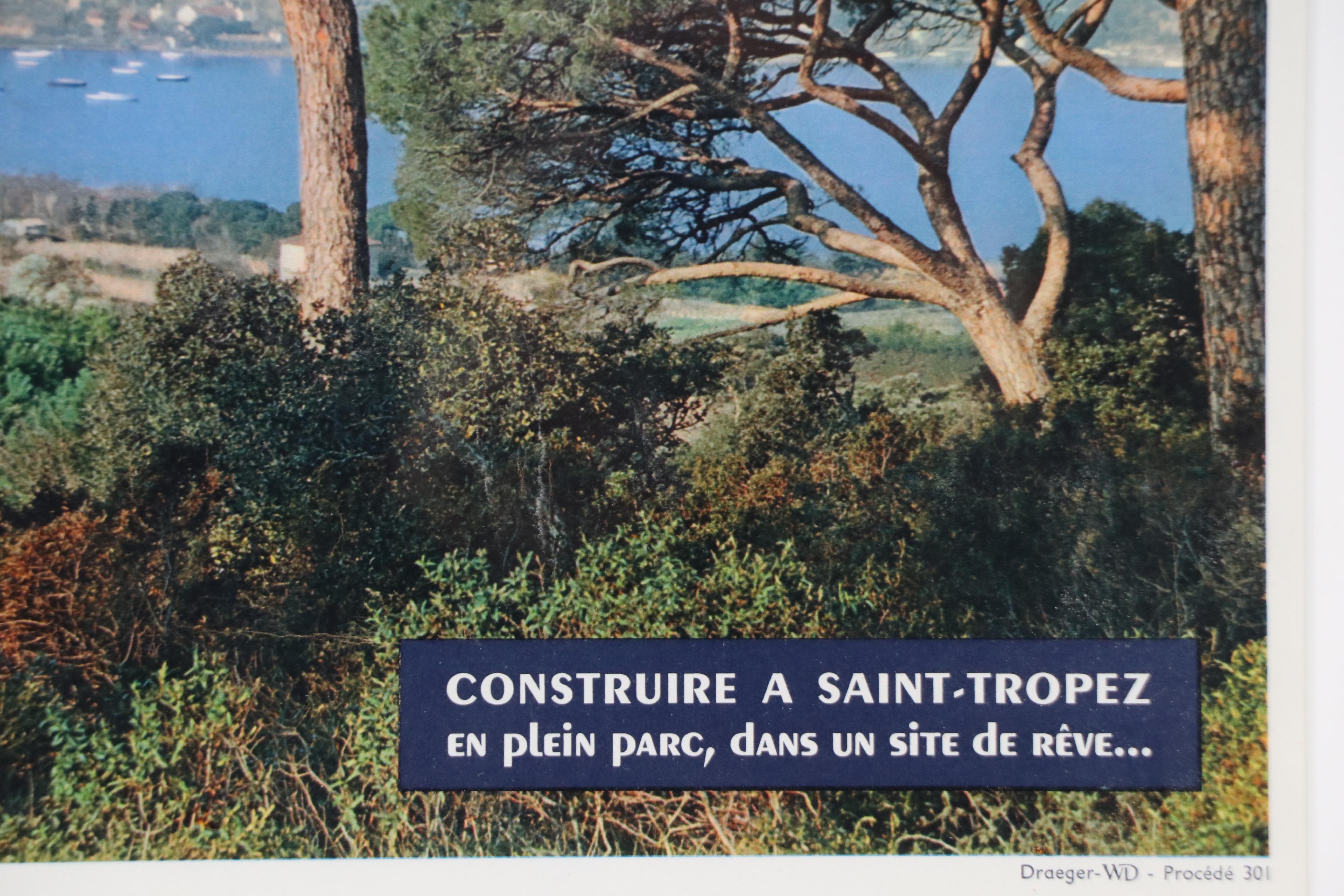 Offset Lithograph Travel Poster "Les Parcs de Saint-Tropez," Mid-20th Century