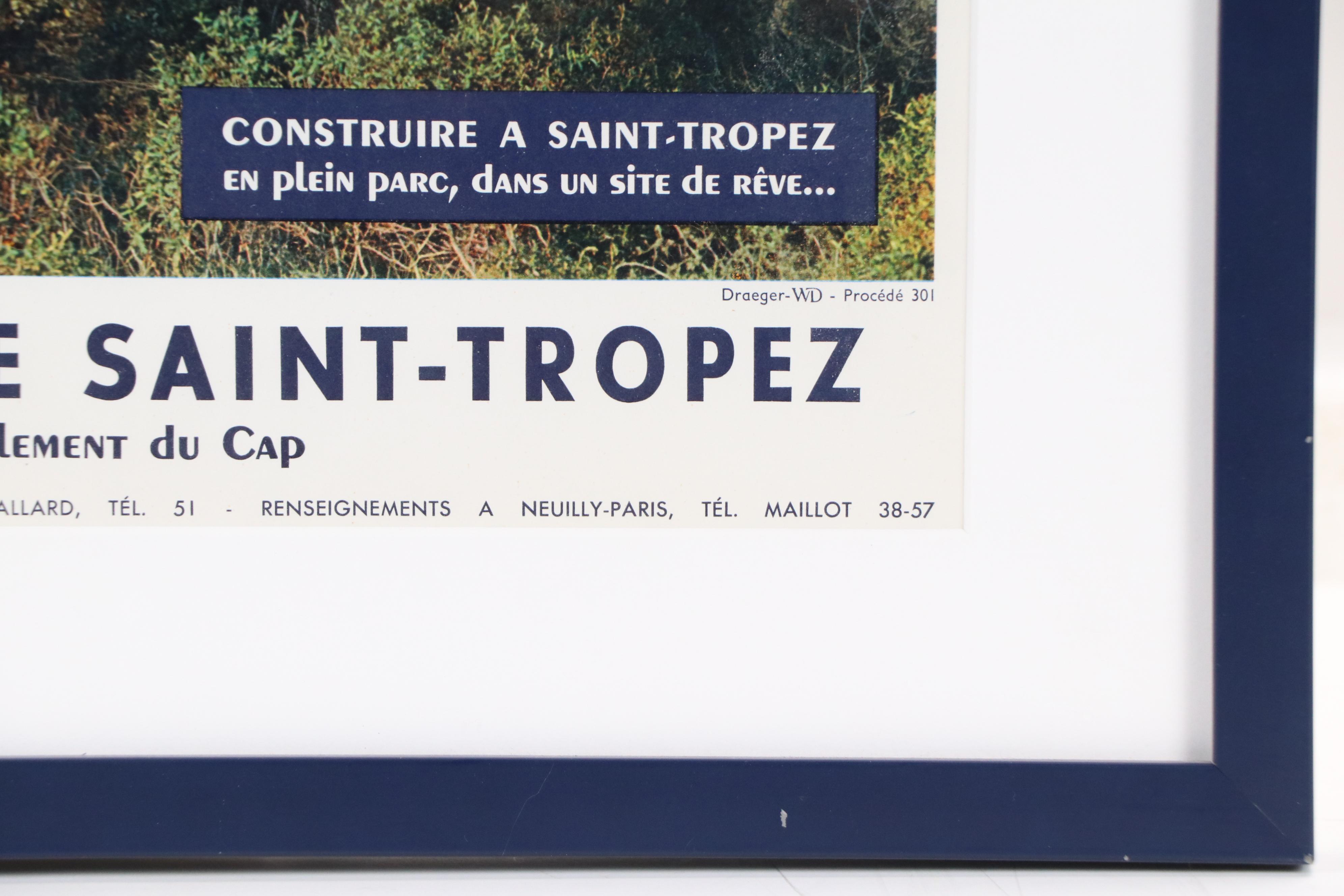 Offset Lithograph Travel Poster "Les Parcs de Saint-Tropez," Mid-20th Century