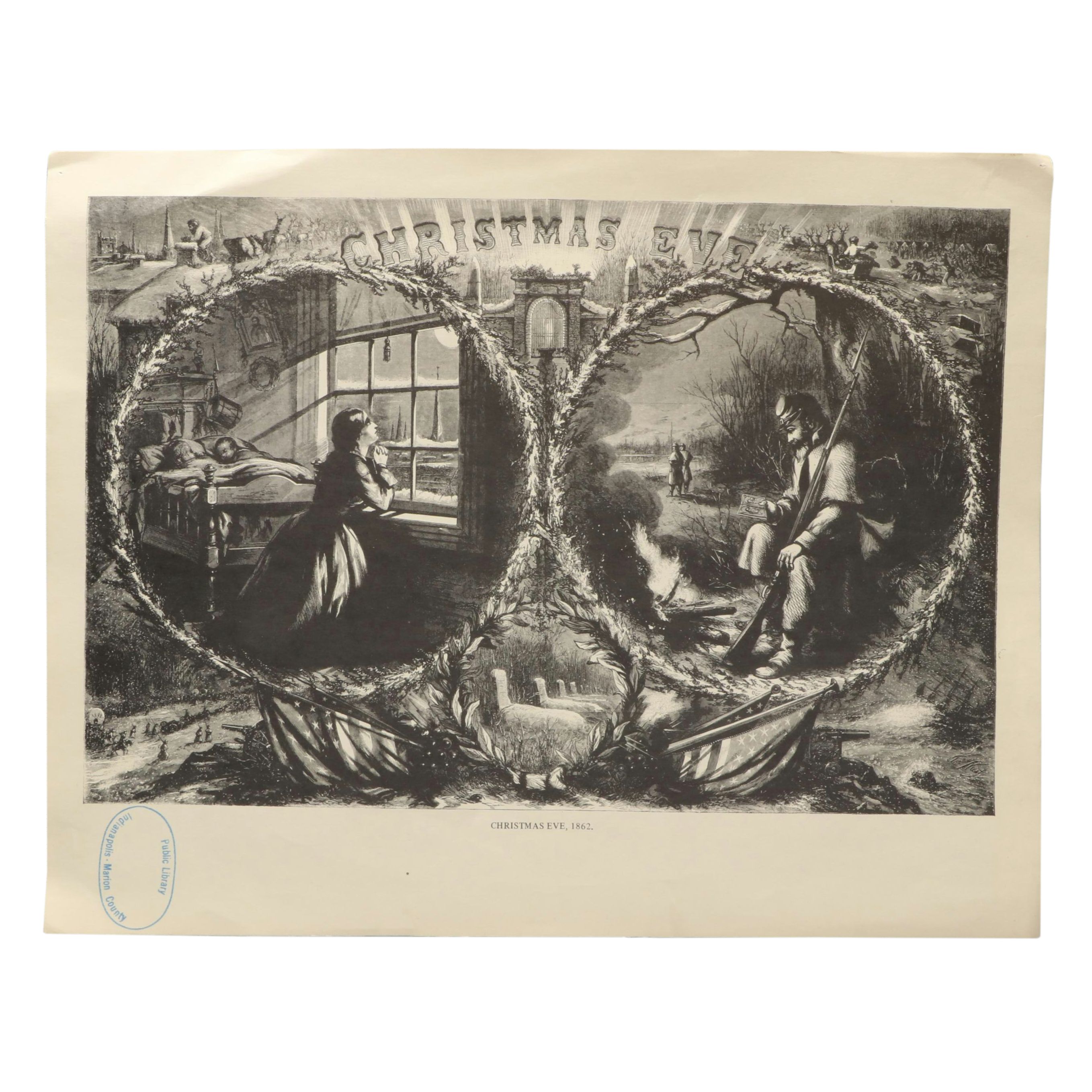 After Thomas Nast "Christmas Eve, 1862" Lithographic Print