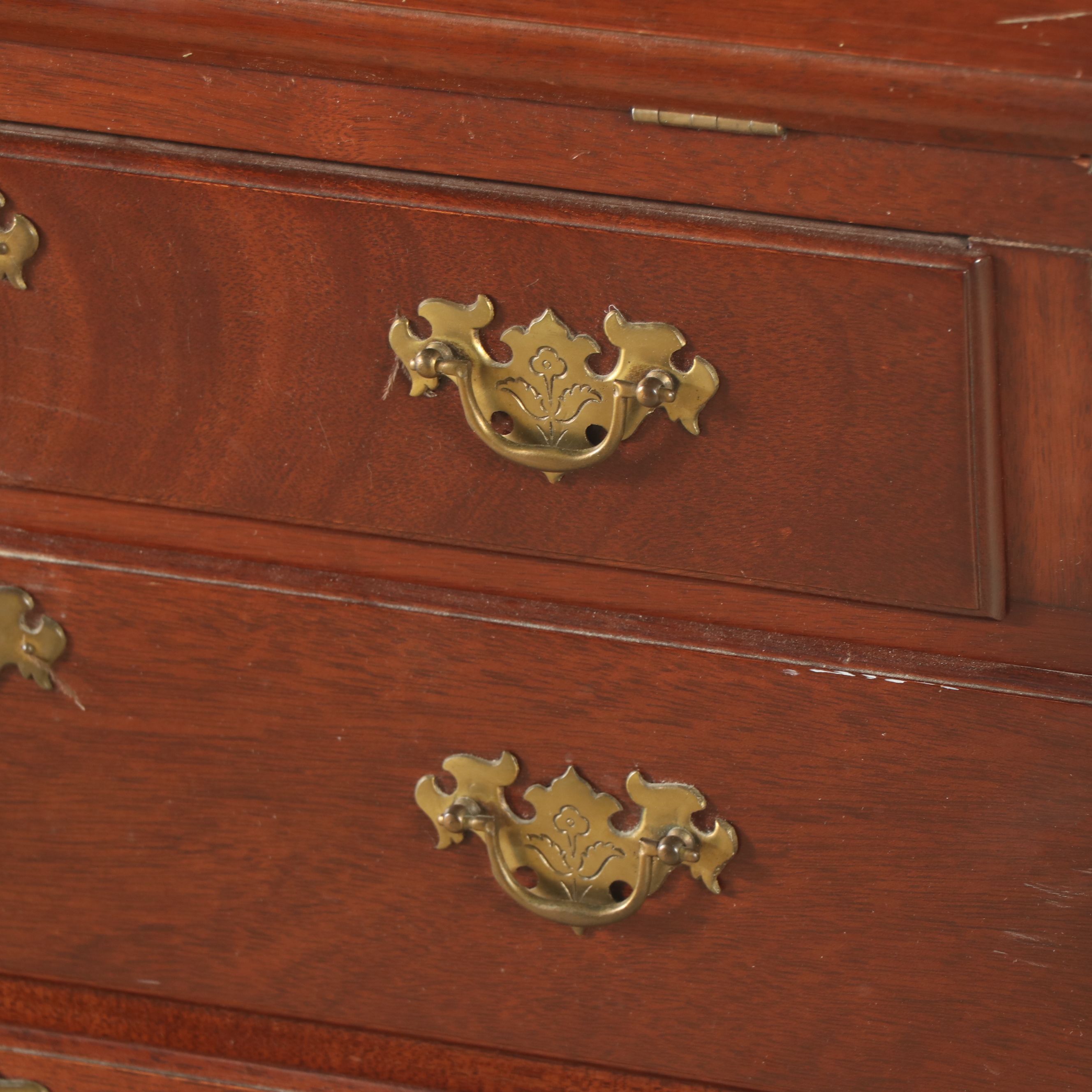 Queen Anne Style Mahogany Slant Front Desk, 20th Century
