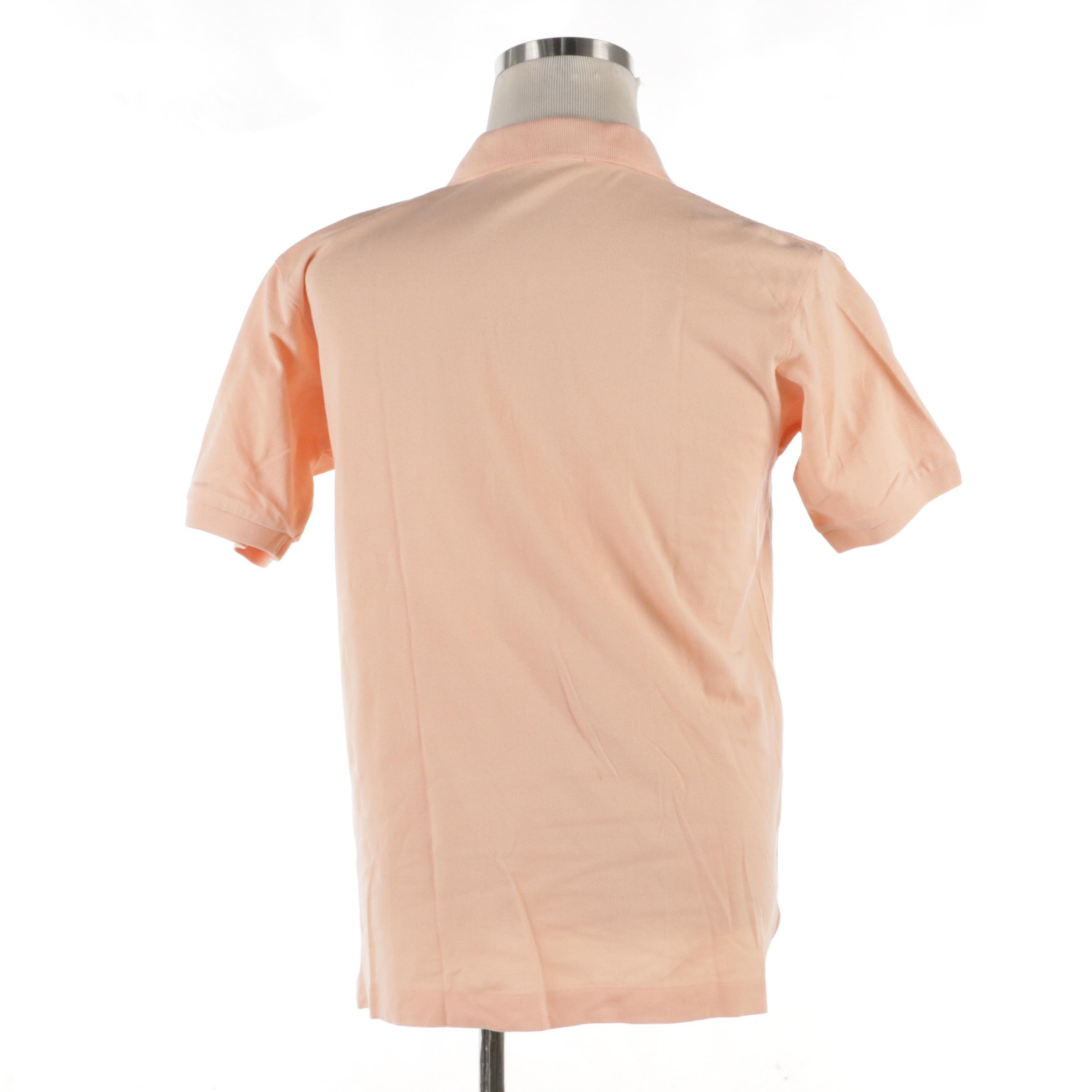 Men's Burberrys Polo Shirt in Peach with Embroidered Logo