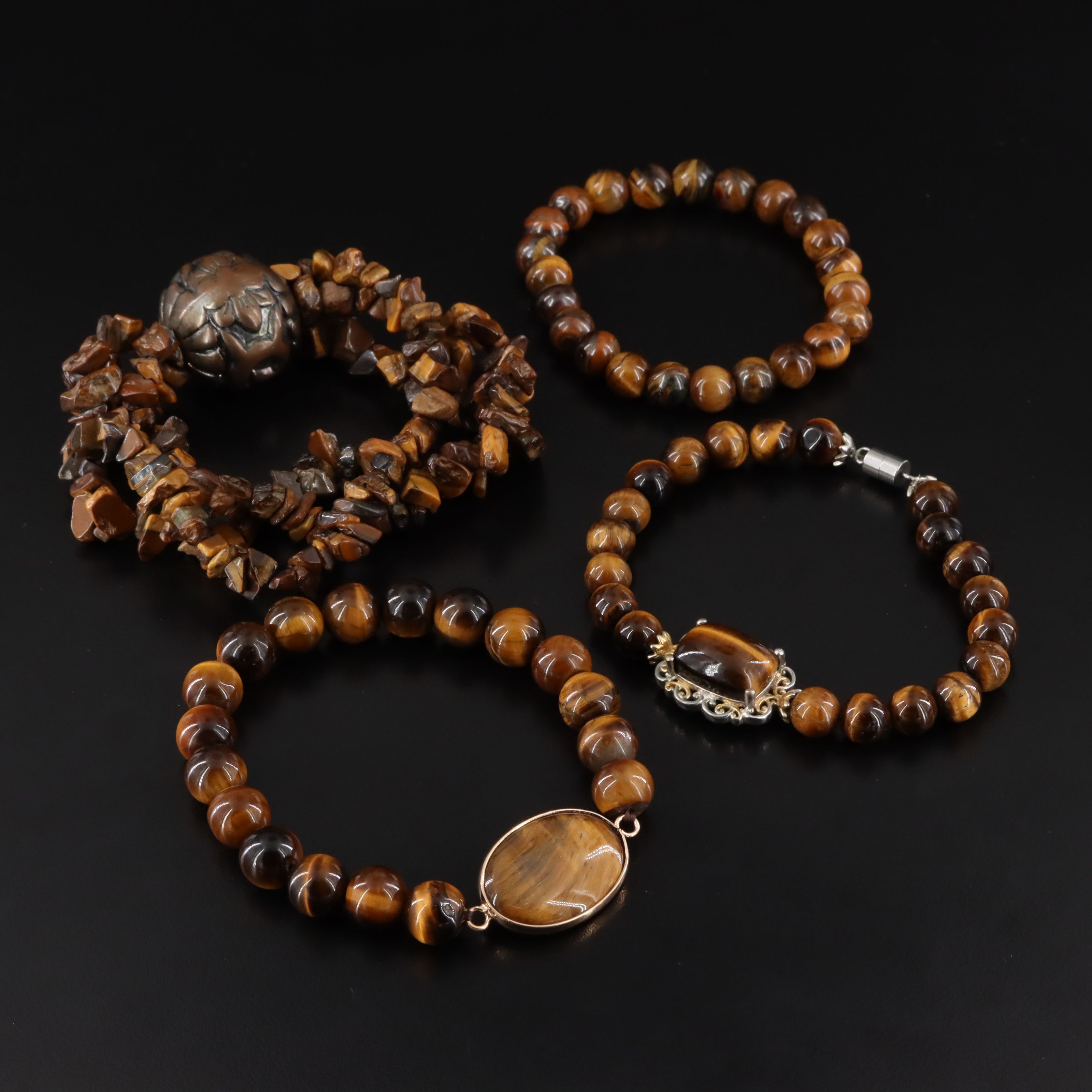 Tiger's Eye Bracelets Including Sterling