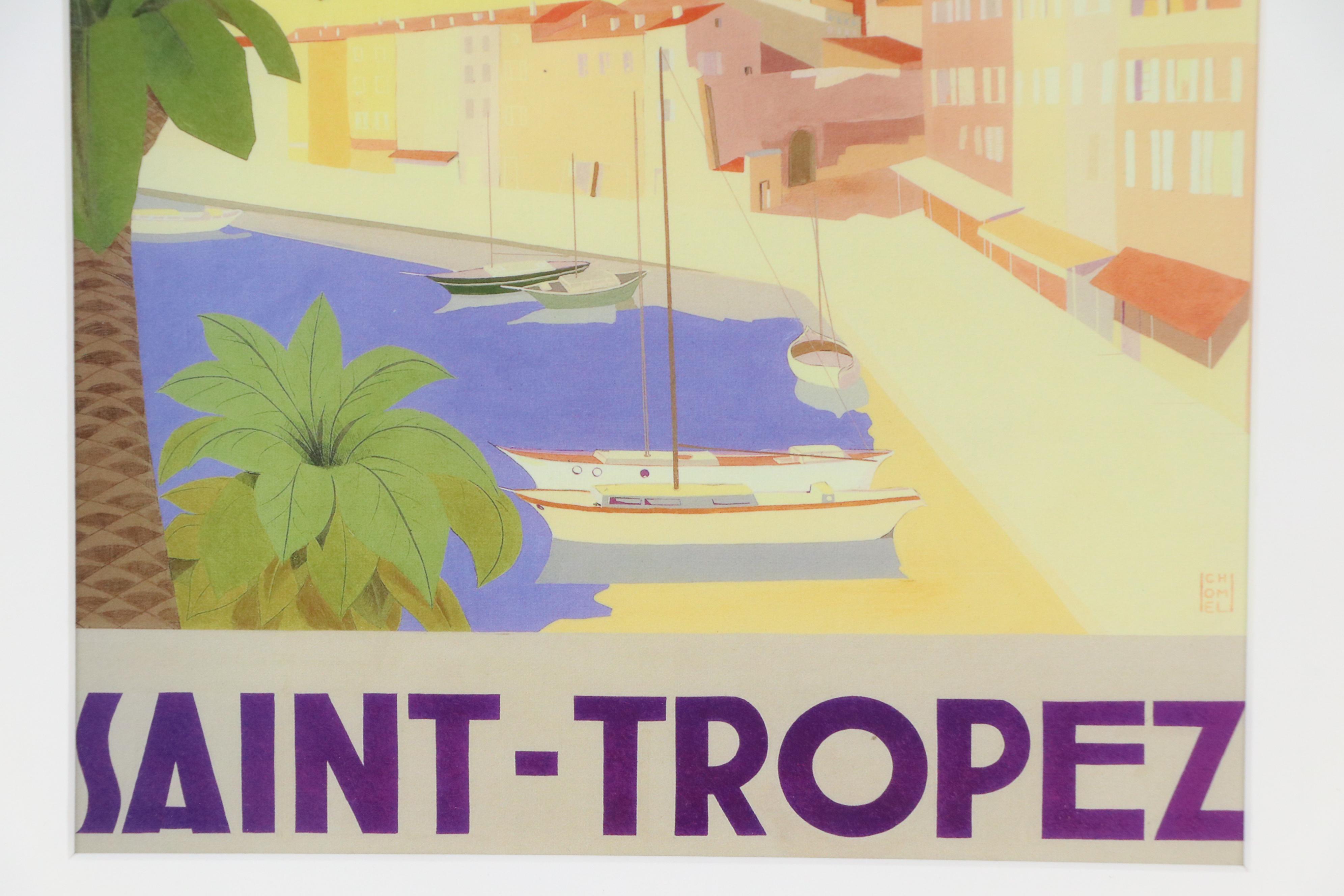 Digital Print Travel Poster "Saint-Tropez," Late 20th Century