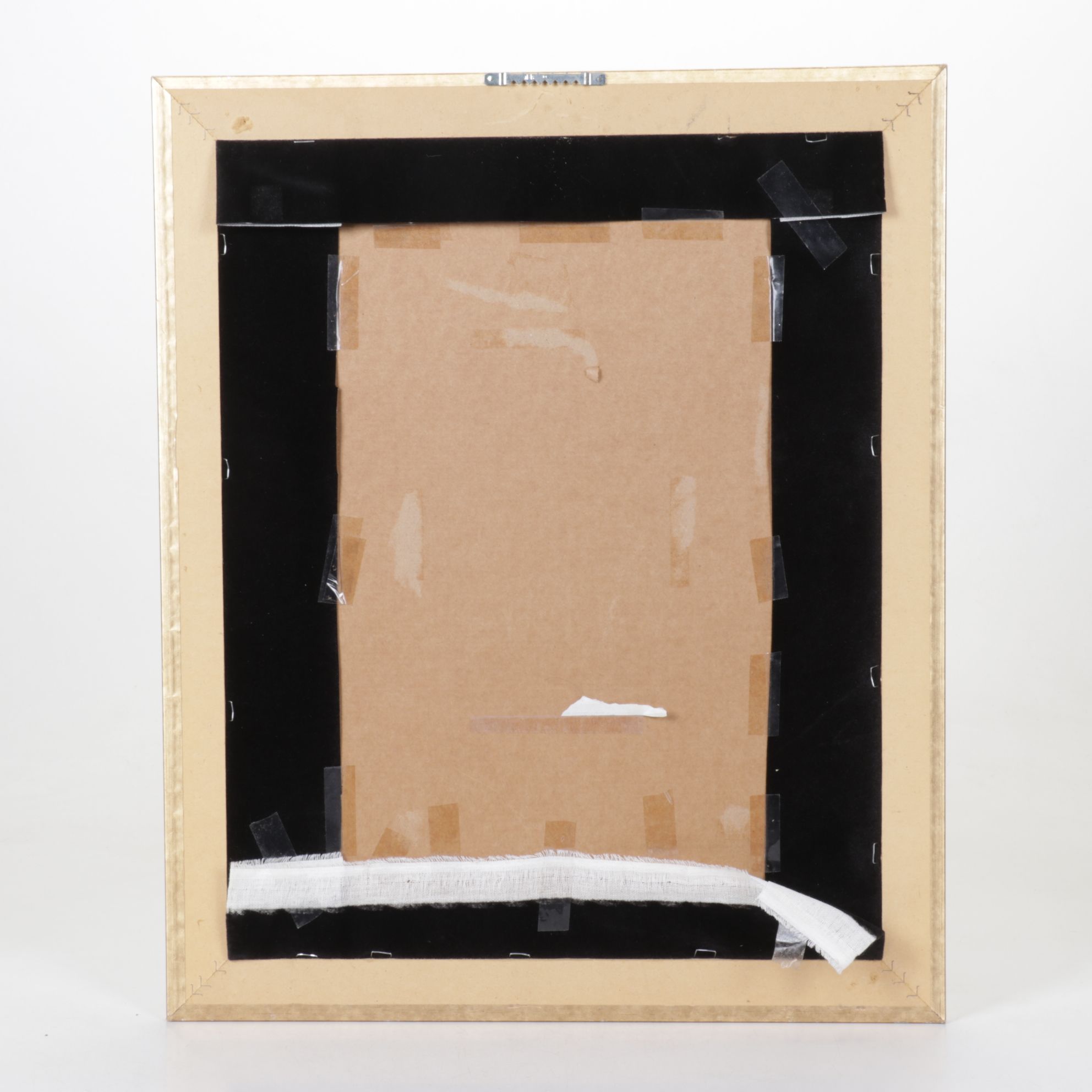 Egyptian Style Gouache Painting of Princess Offering to Osiris, Isis, & Nephthys