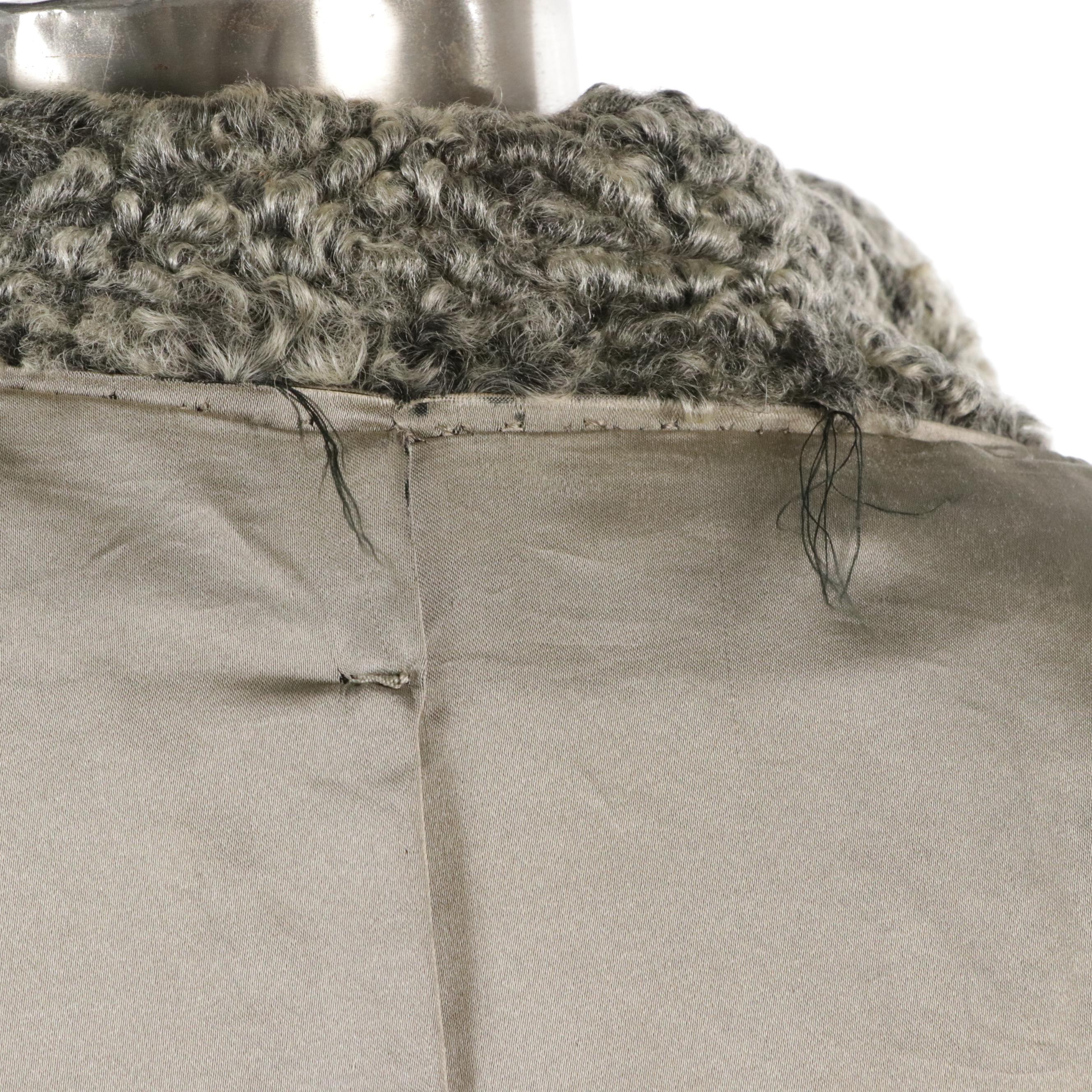 Velvet Trimmed Curly Lamb A Line Stroller Coat