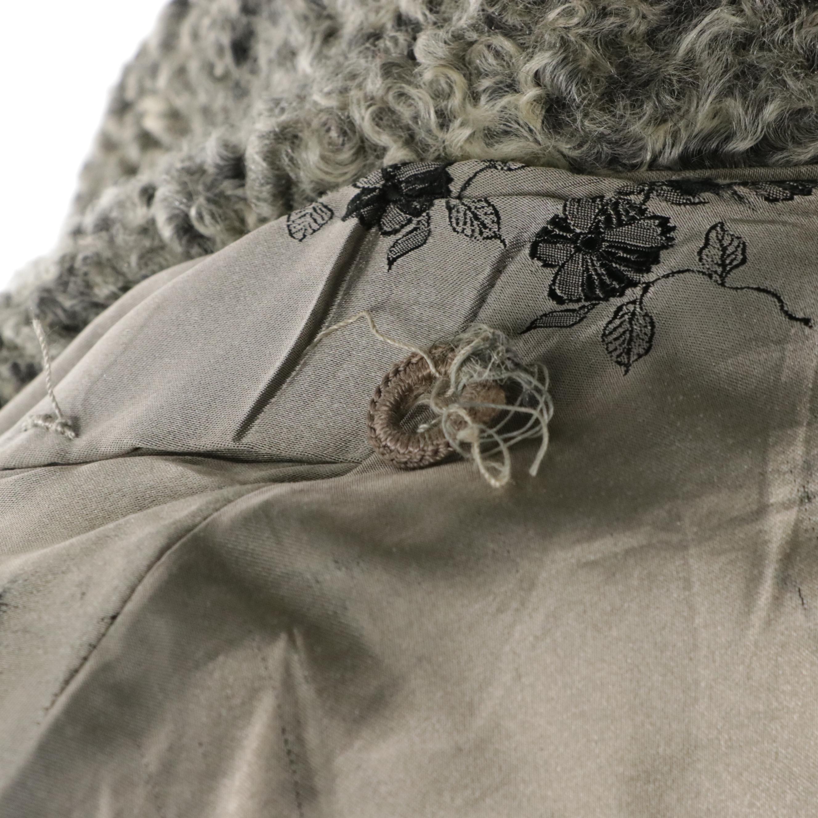 Velvet Trimmed Curly Lamb A Line Stroller Coat