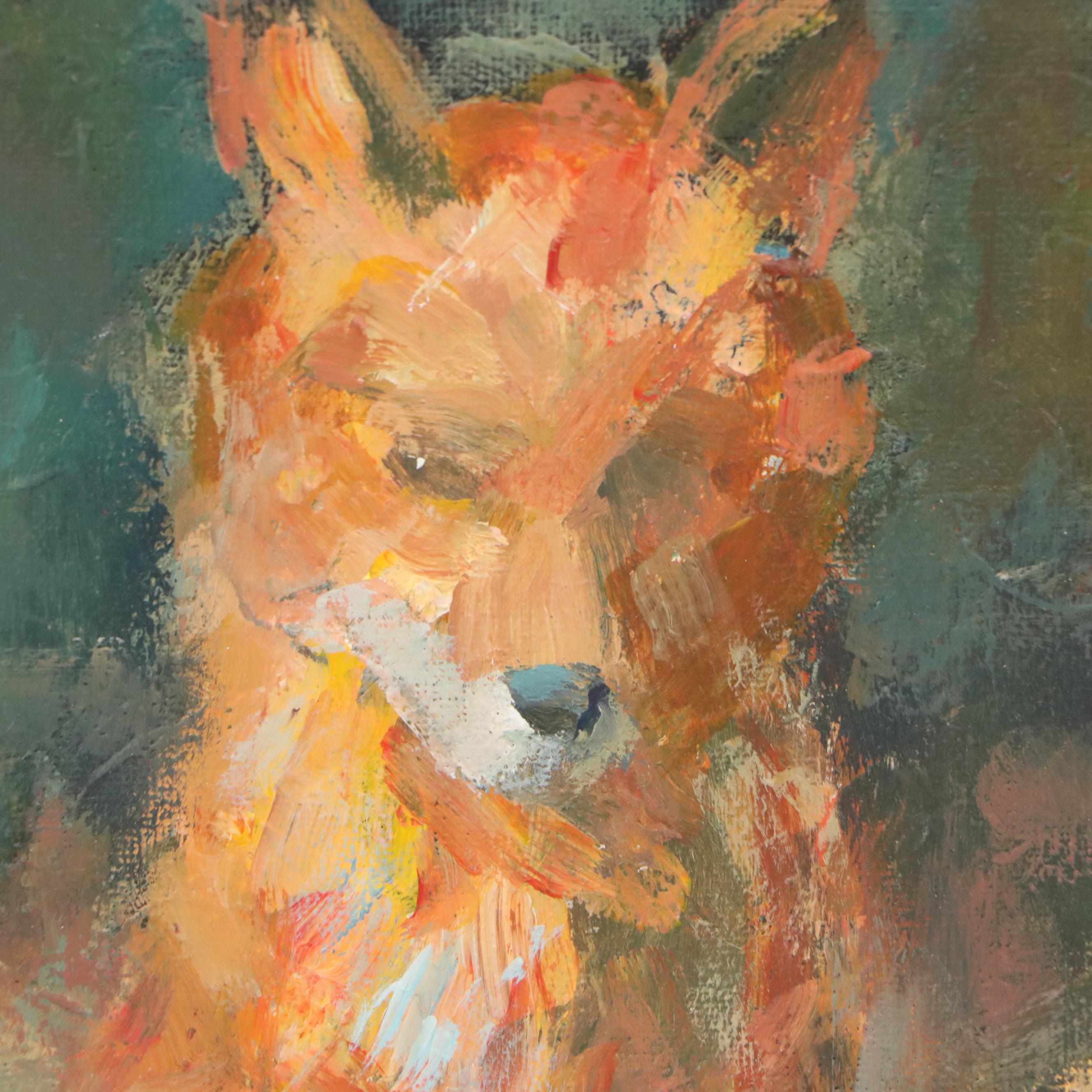 Elle Raines Stylized Acrylic Painting "Fox"