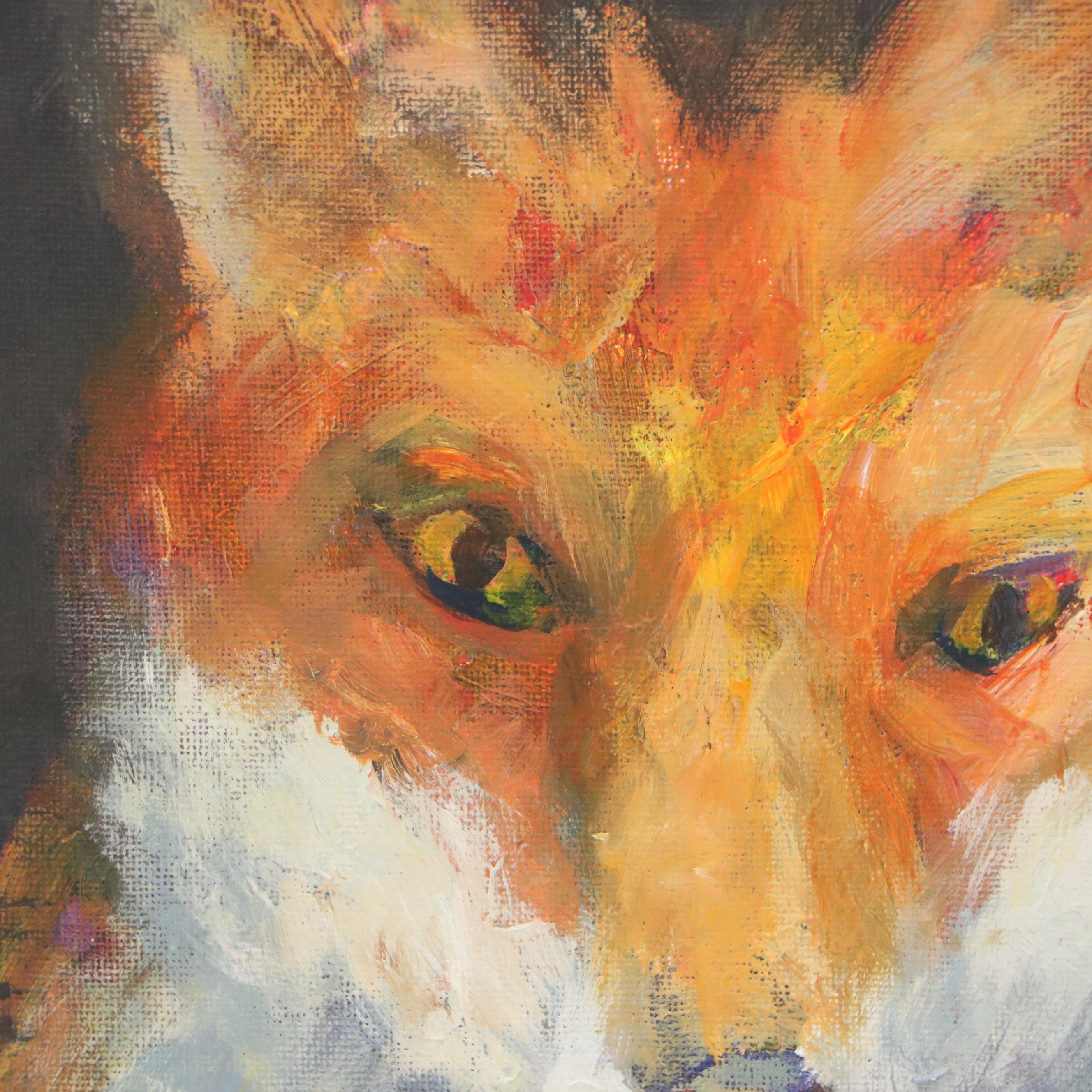 Elle Raines Stylized Acrylic Painting "Fox"