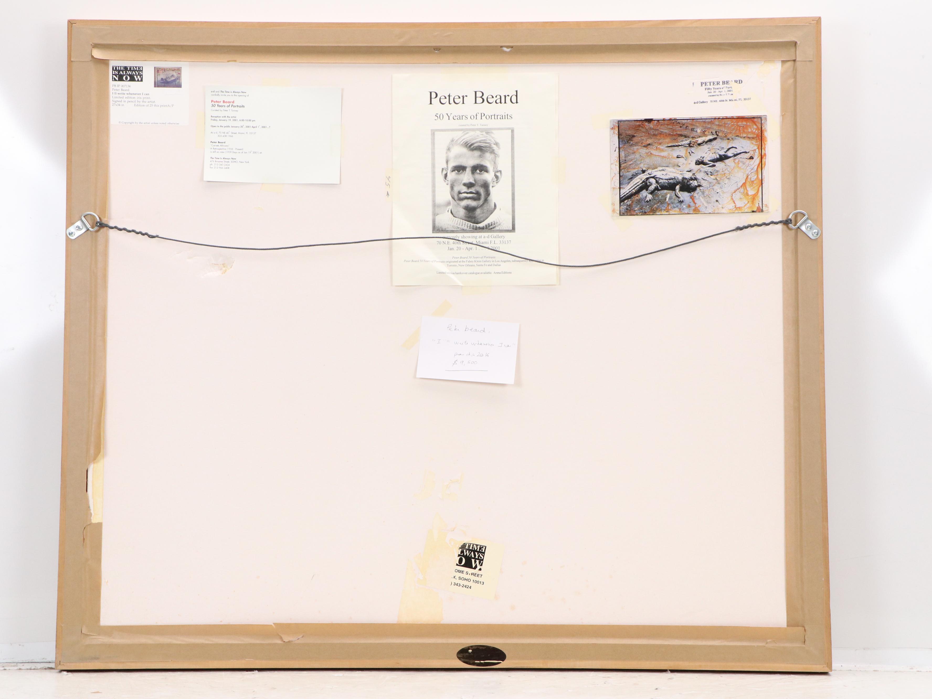 Peter Beard Giclée "I'll Write Whenever I Can," 1998–2001