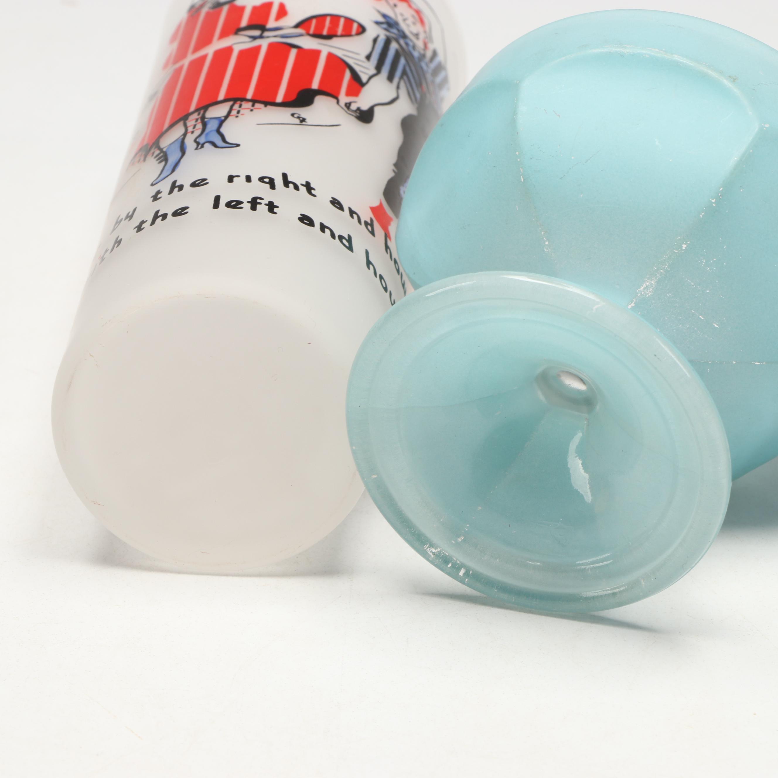 Vintage Federal Glass Frosted Glass Square Dancing Highballs and Sherbet Cups