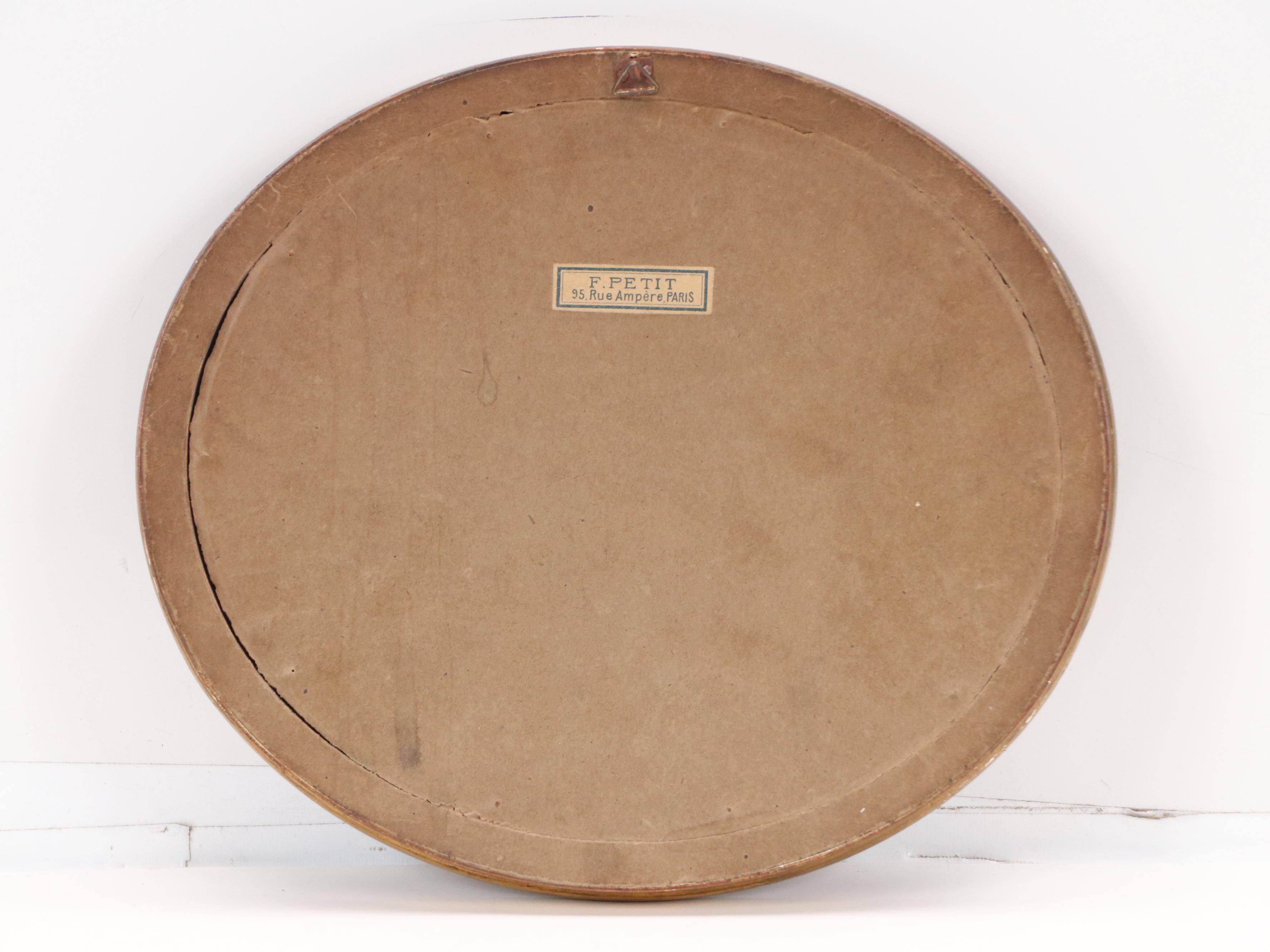 French School Color Lithograph of Mother with Children, 19th Century