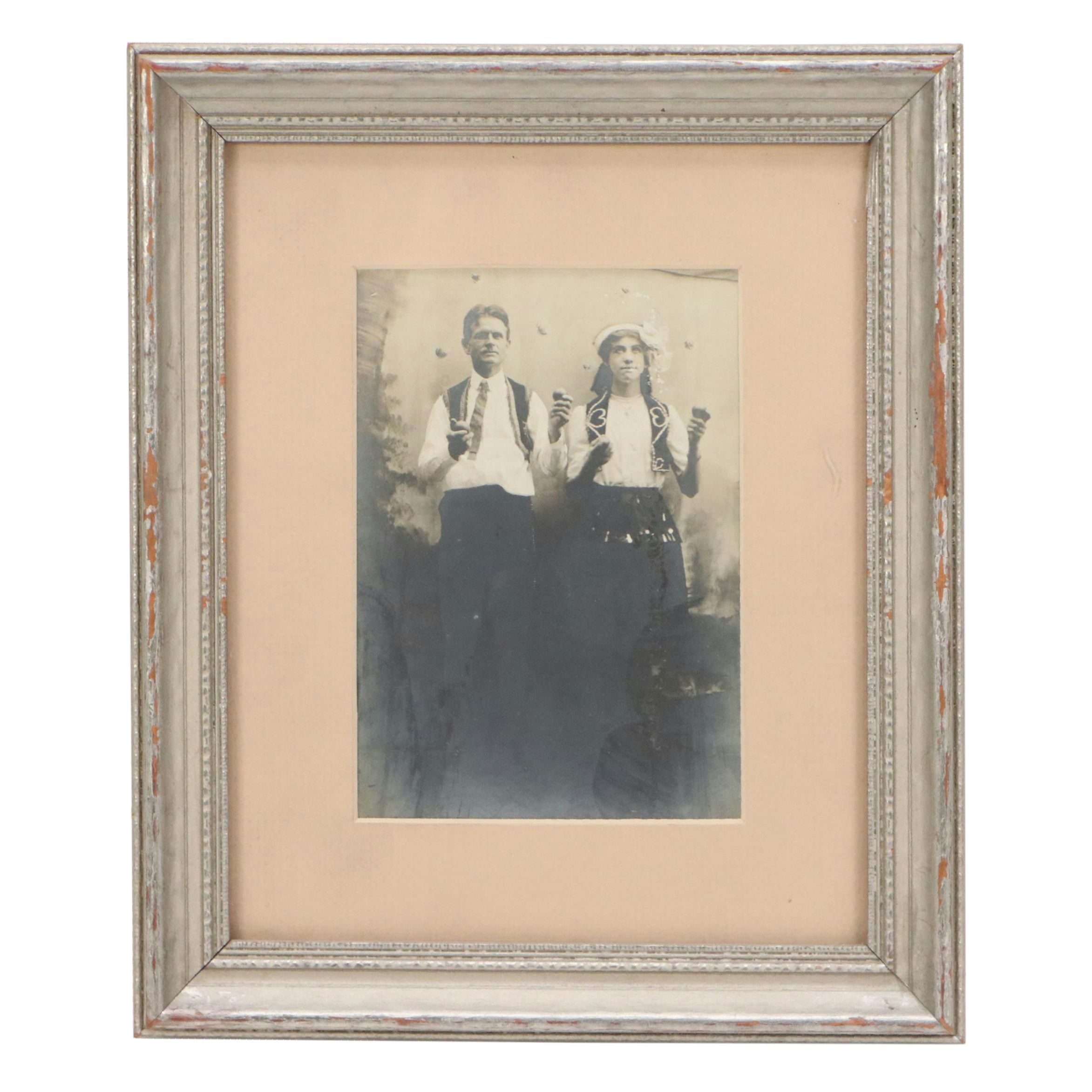 Silver Print Portrait of Two Jugglers, Circa 1900