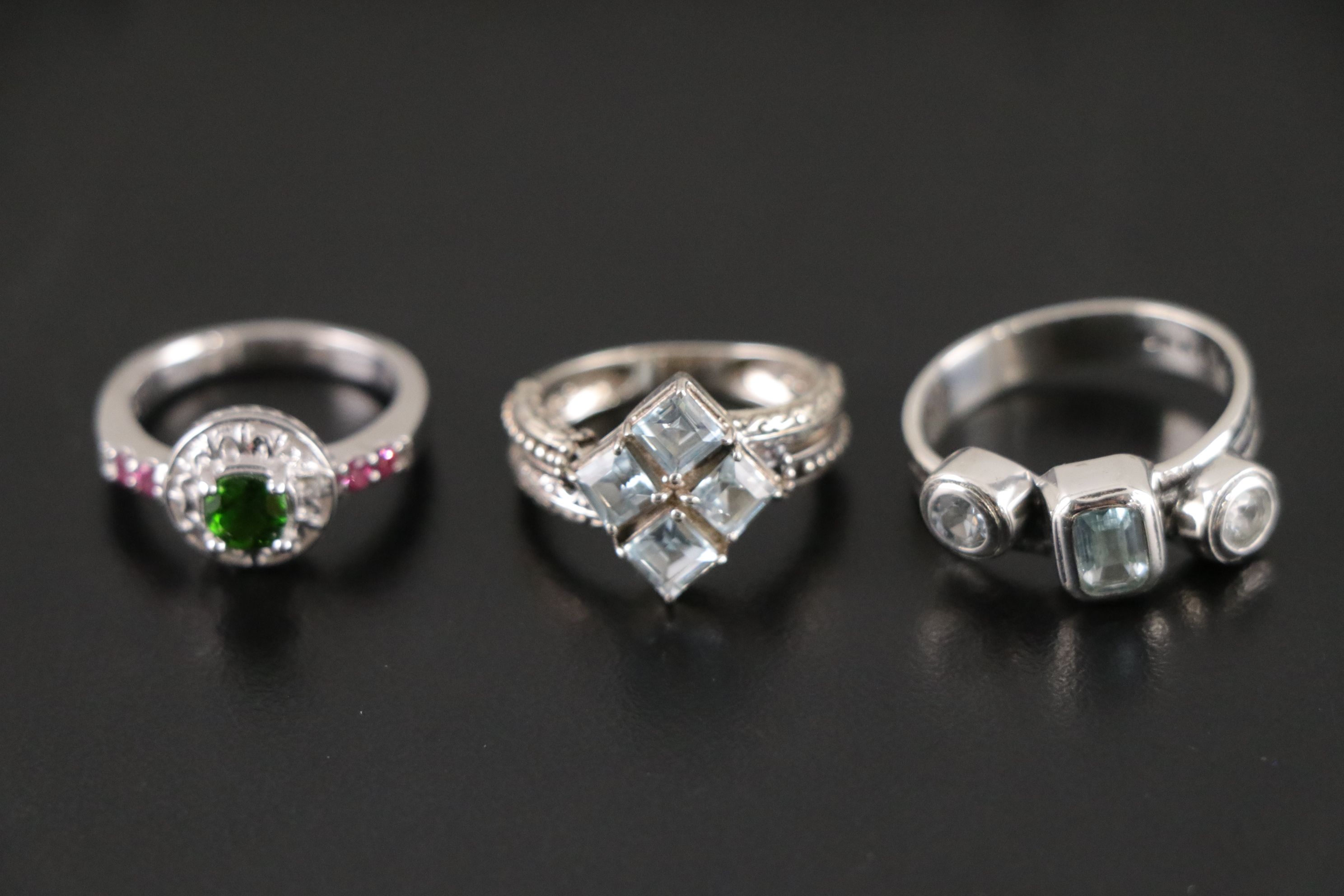 14 Assorted Sterling Silver Rings, Necklaces and Earrings