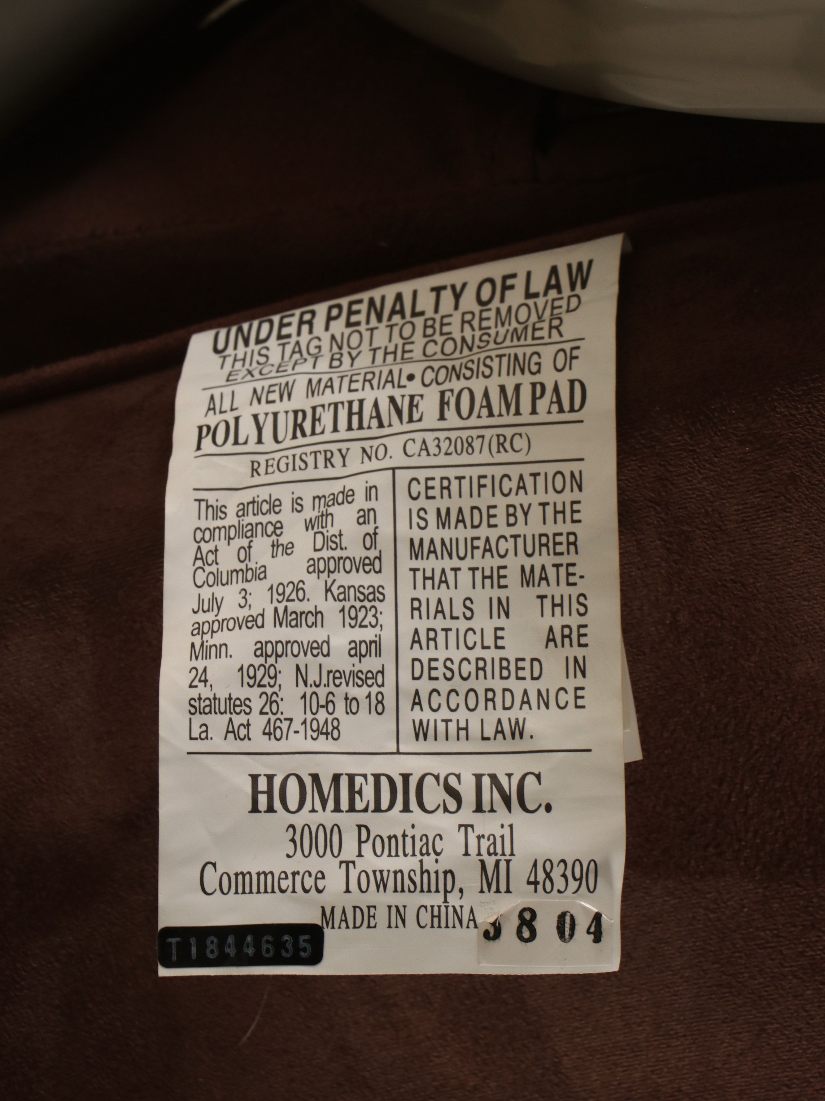 Homedics Inc. Anti-Gravity Massage Chair