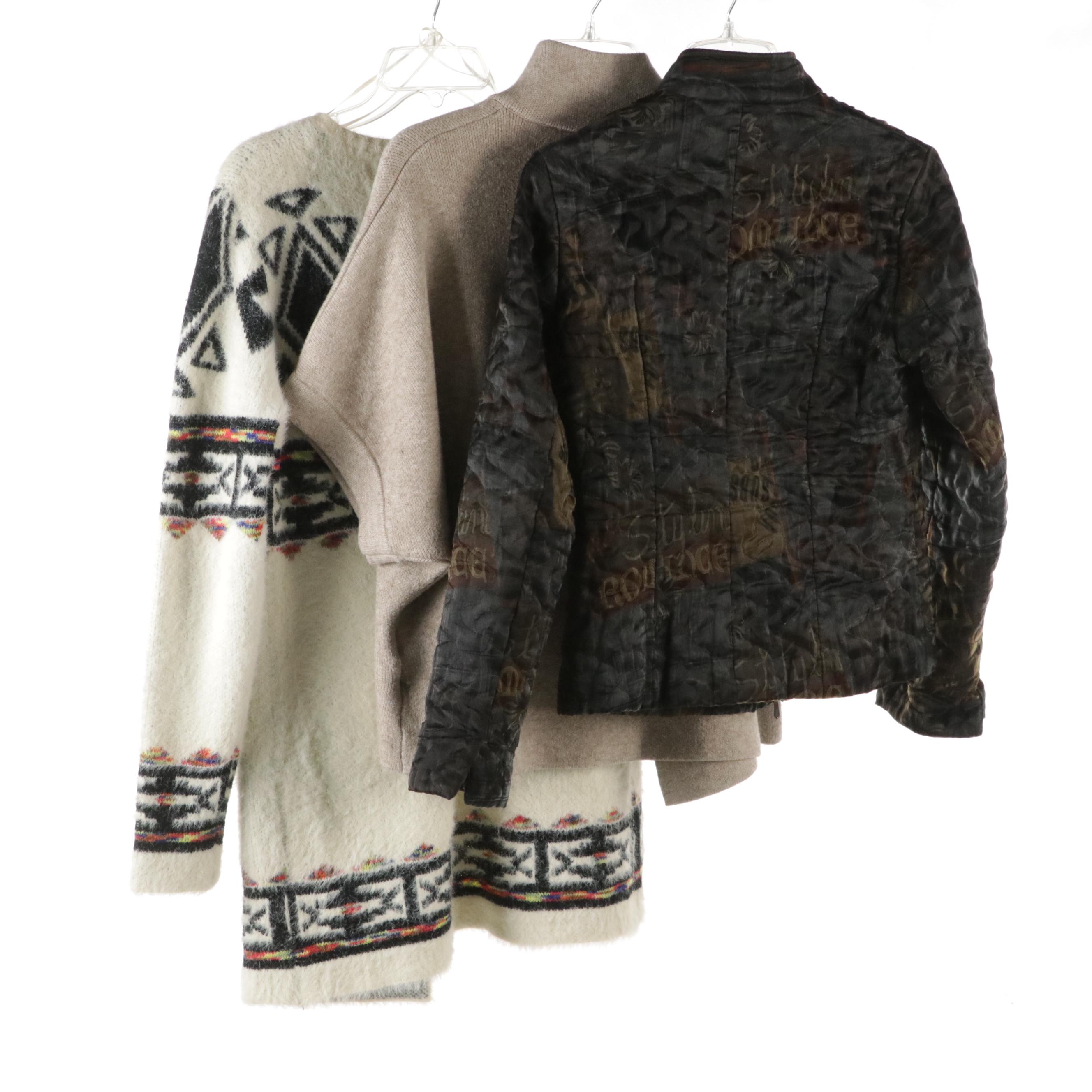 Cecile Wang Knit Jacket, Paris et Moi Cardigan, and Dismero Zip Jacket