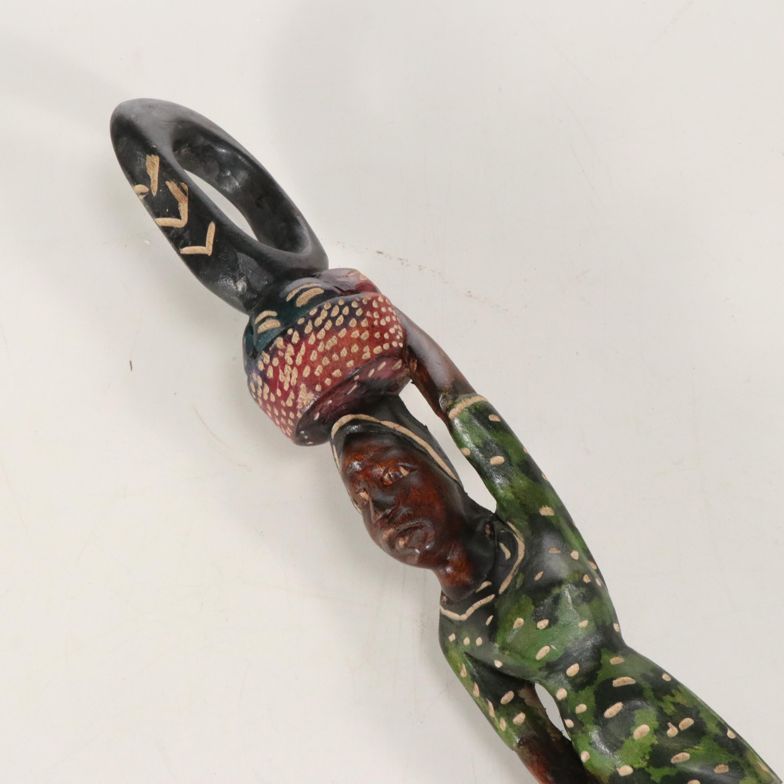 Haitian Style Polychrome Wood Carving