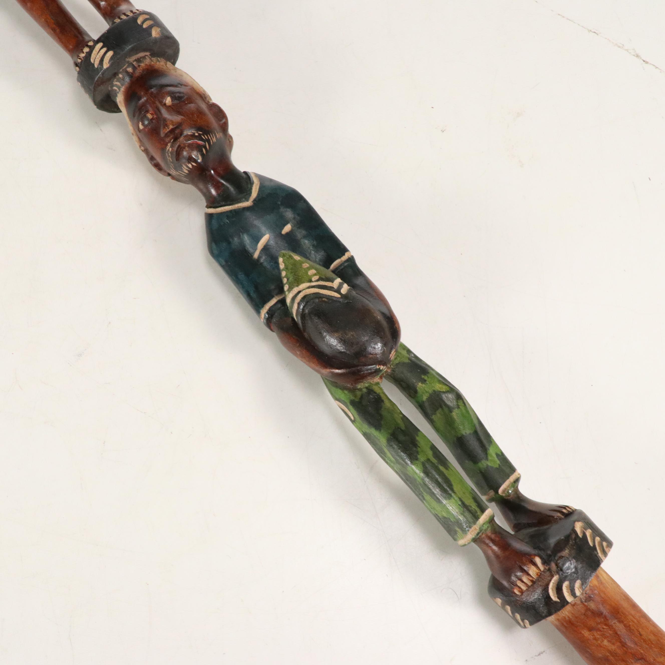 Haitian Style Polychrome Wood Carving