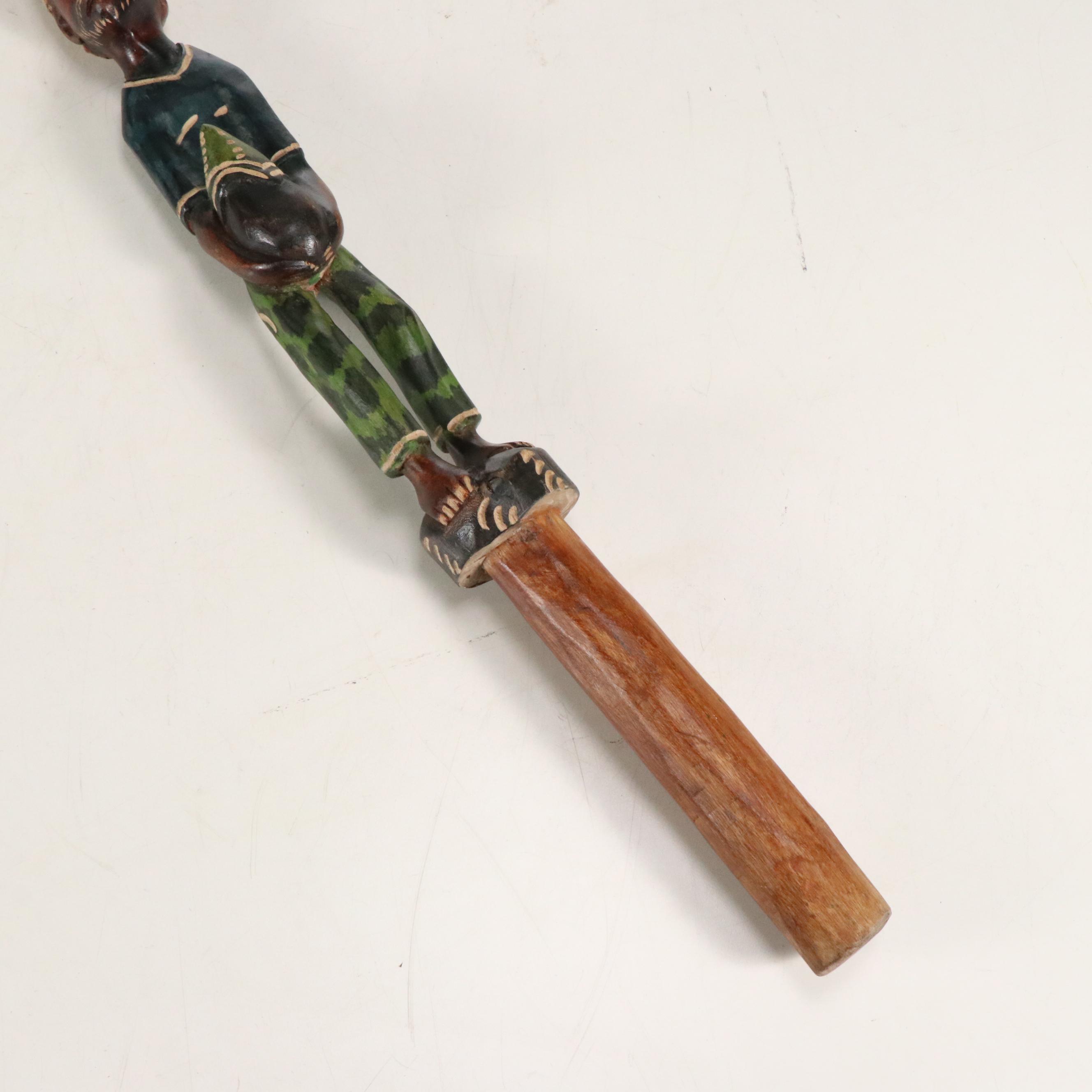 Haitian Style Polychrome Wood Carving