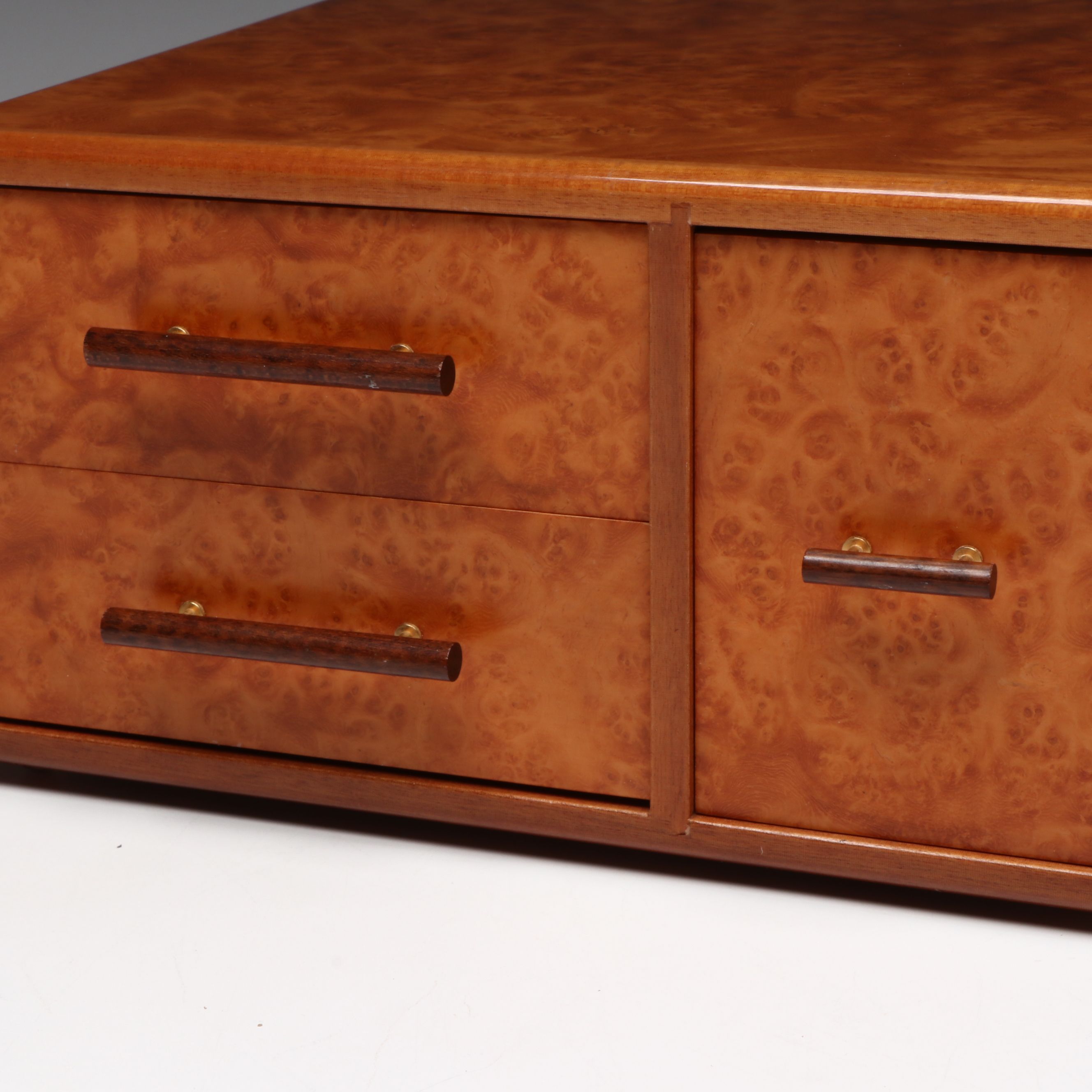 Elie Bleu French Burl Wood Watch and Jewelry Cabinet