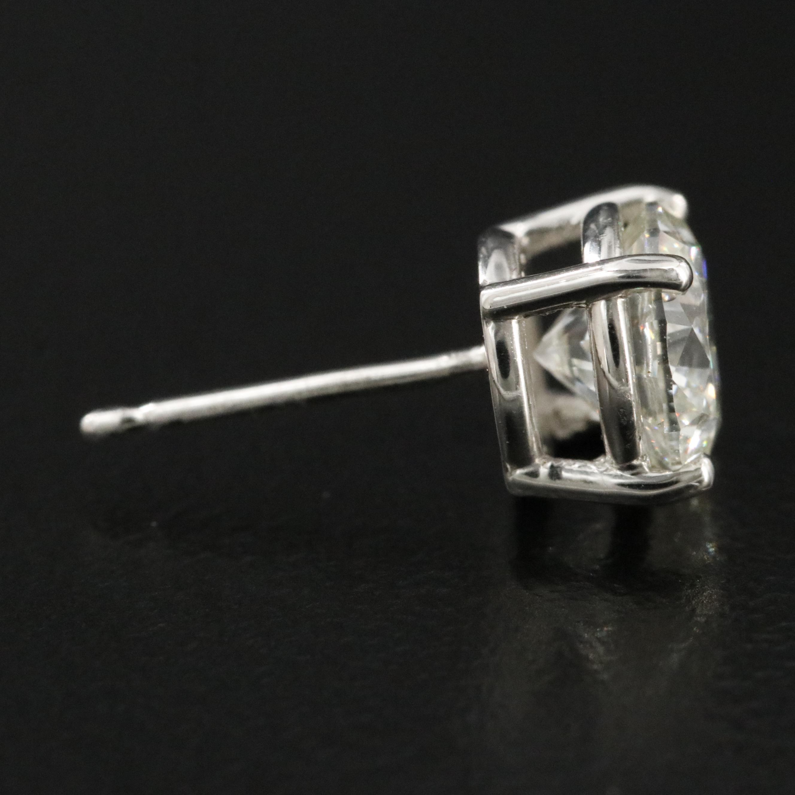 Platinum 1.92 CTW Diamond Stud Earrings with GIA eReports