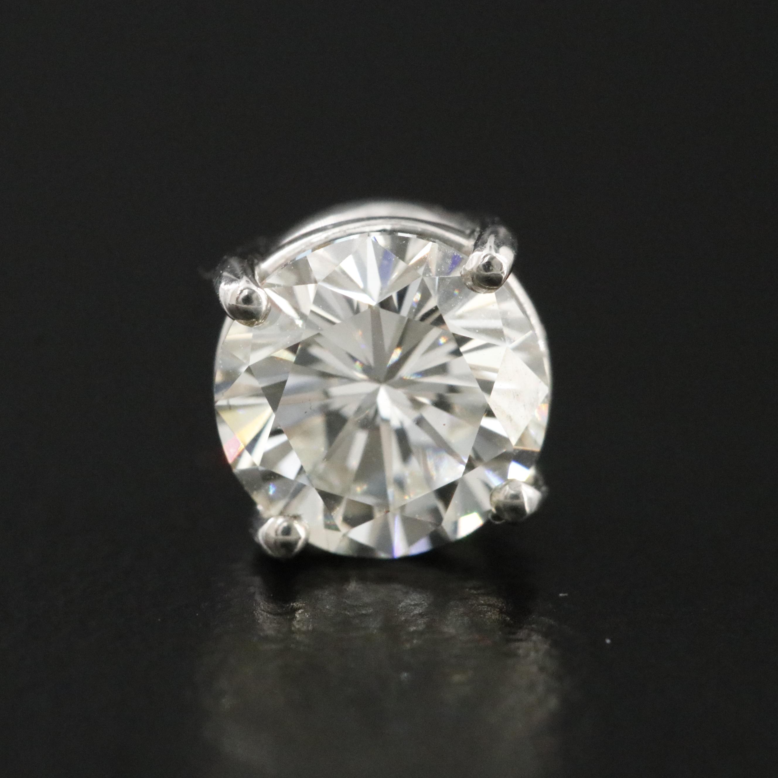 Platinum 1.92 CTW Diamond Stud Earrings with GIA eReports