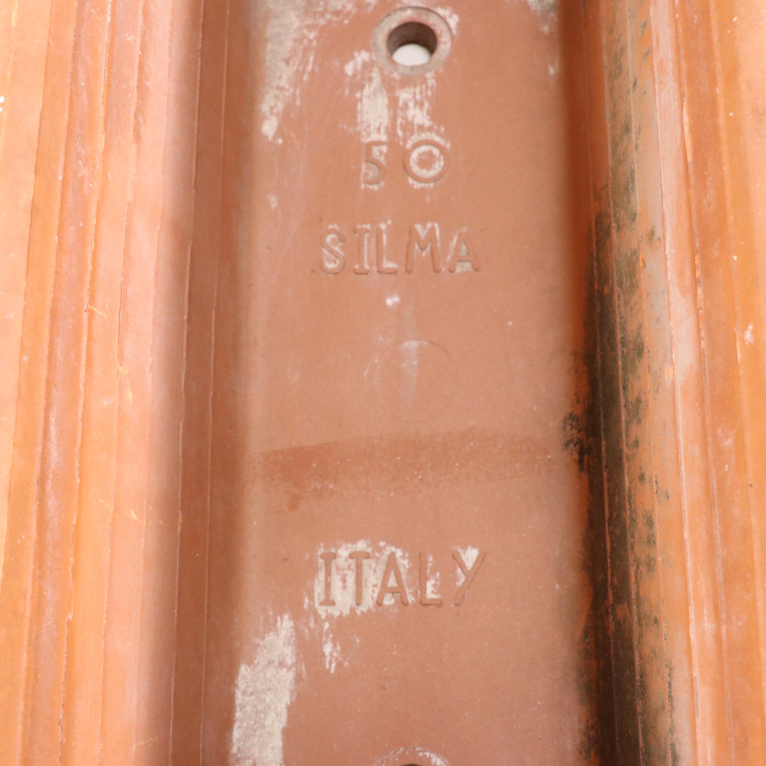 Italian Terracotta Window Box Planters with Leaf Motifs, Vintage