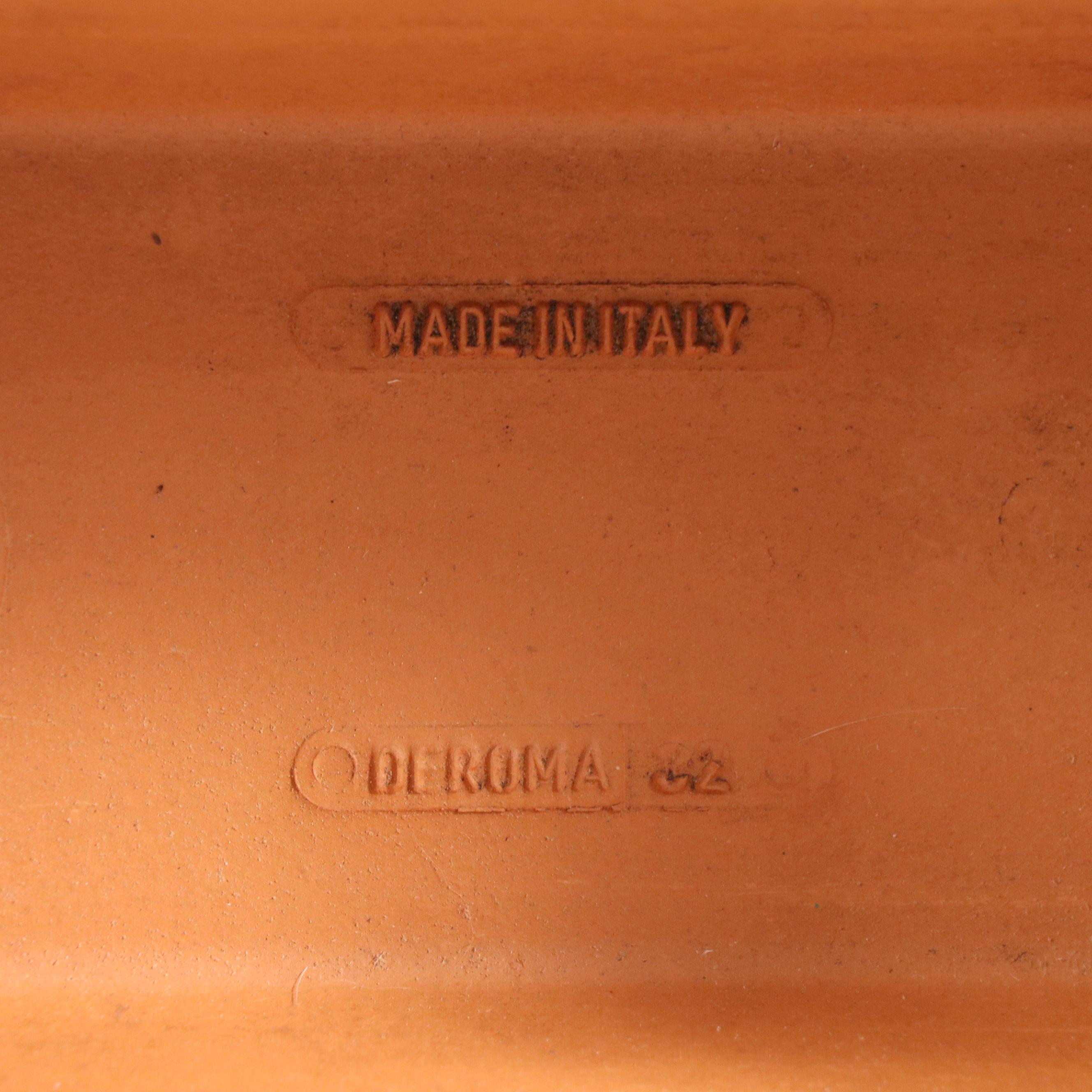 Italian Terracotta Window Box Planters with Leaf Motifs, Vintage