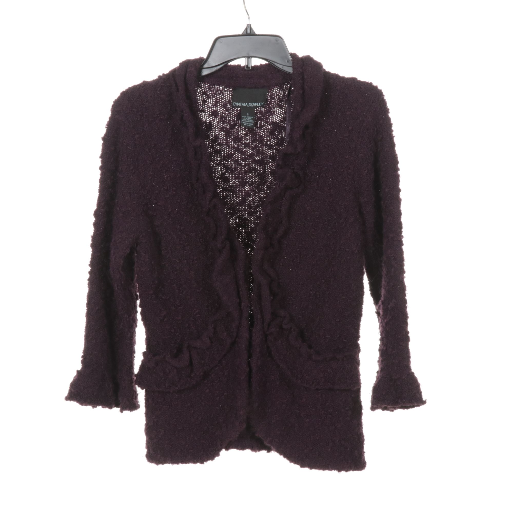 Cynthia Rowley Purple Cardigan & INC International Concepts Loop Cropped Sweater