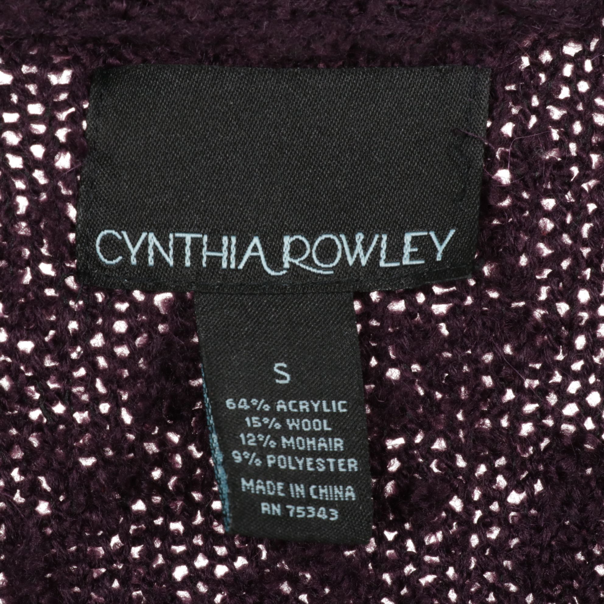 Cynthia Rowley Purple Cardigan & INC International Concepts Loop Cropped Sweater