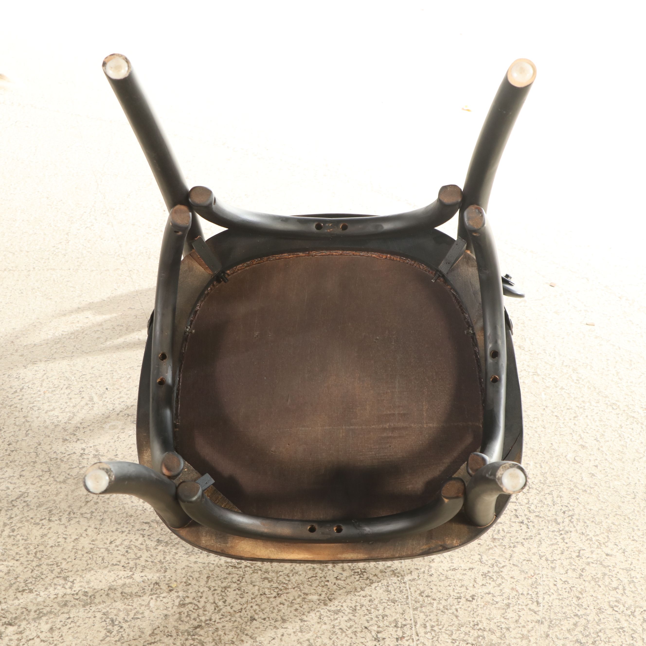 French Style Stone Top Cast Iron Bistro Table with Three Dining Chairs