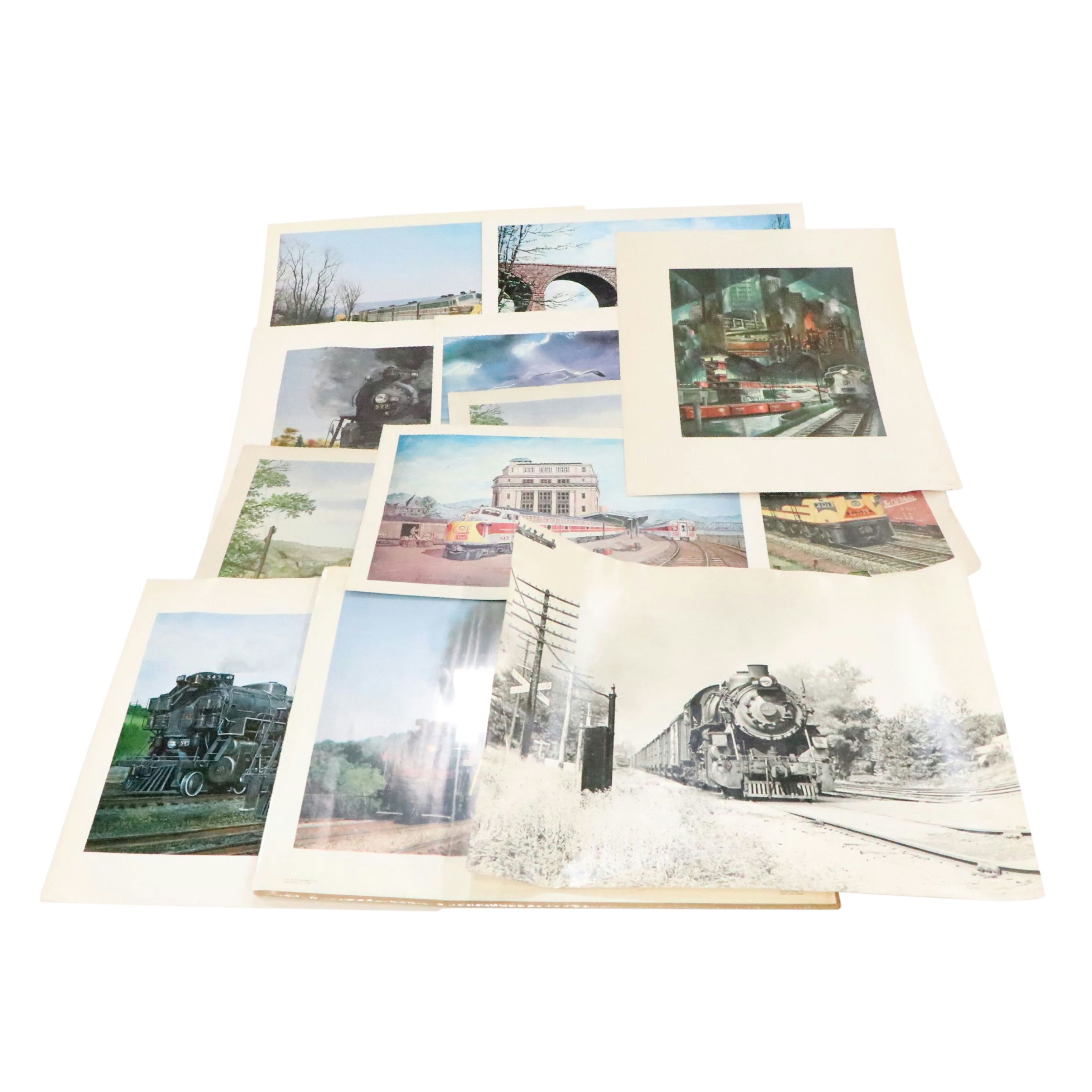 Richard Sparks Signed "Wartime Fast Freighter" with Other Train Art Prints