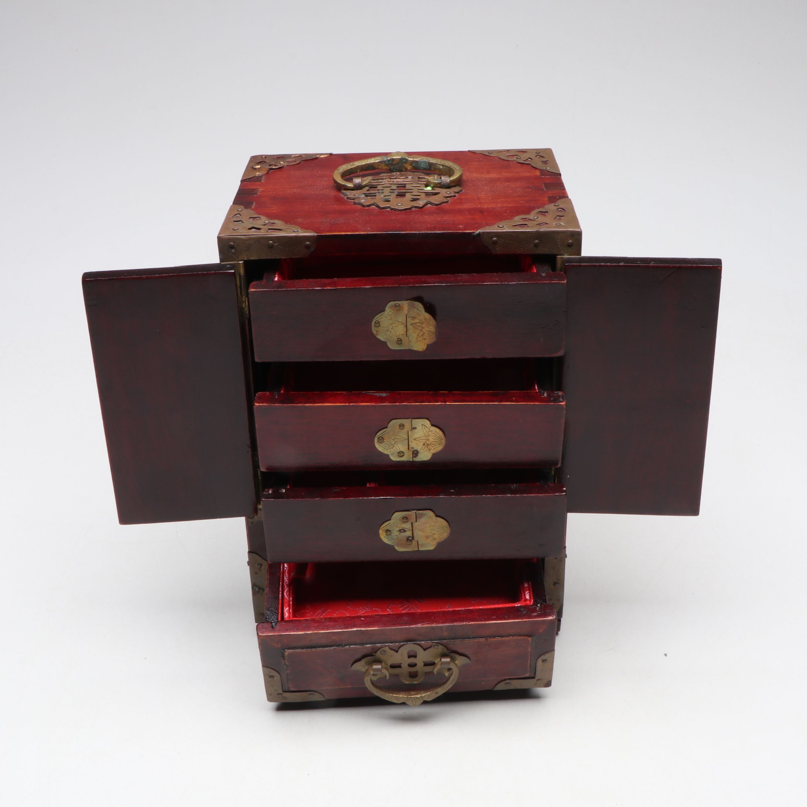 Chinese Style Embellished Wood Jewelry Boxes