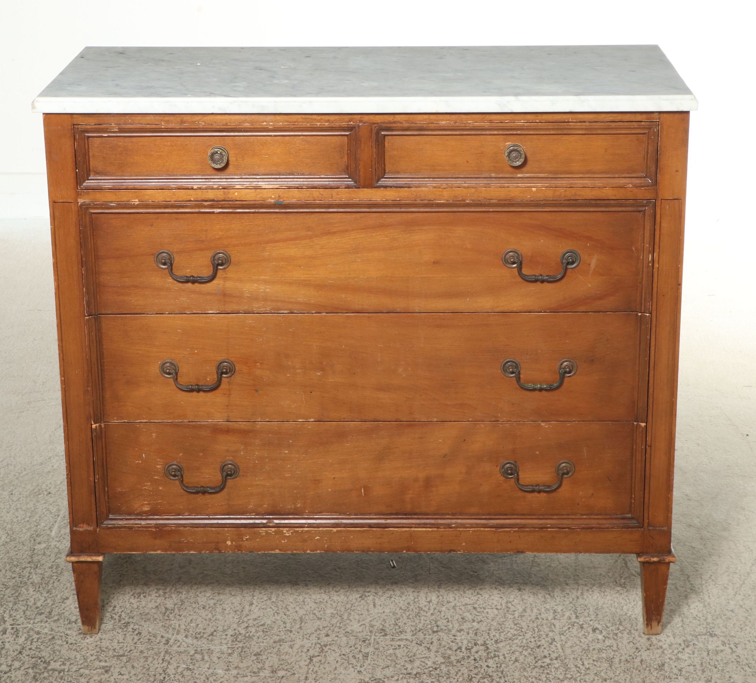 Directoire Style Chest of Drawers with Marble Top